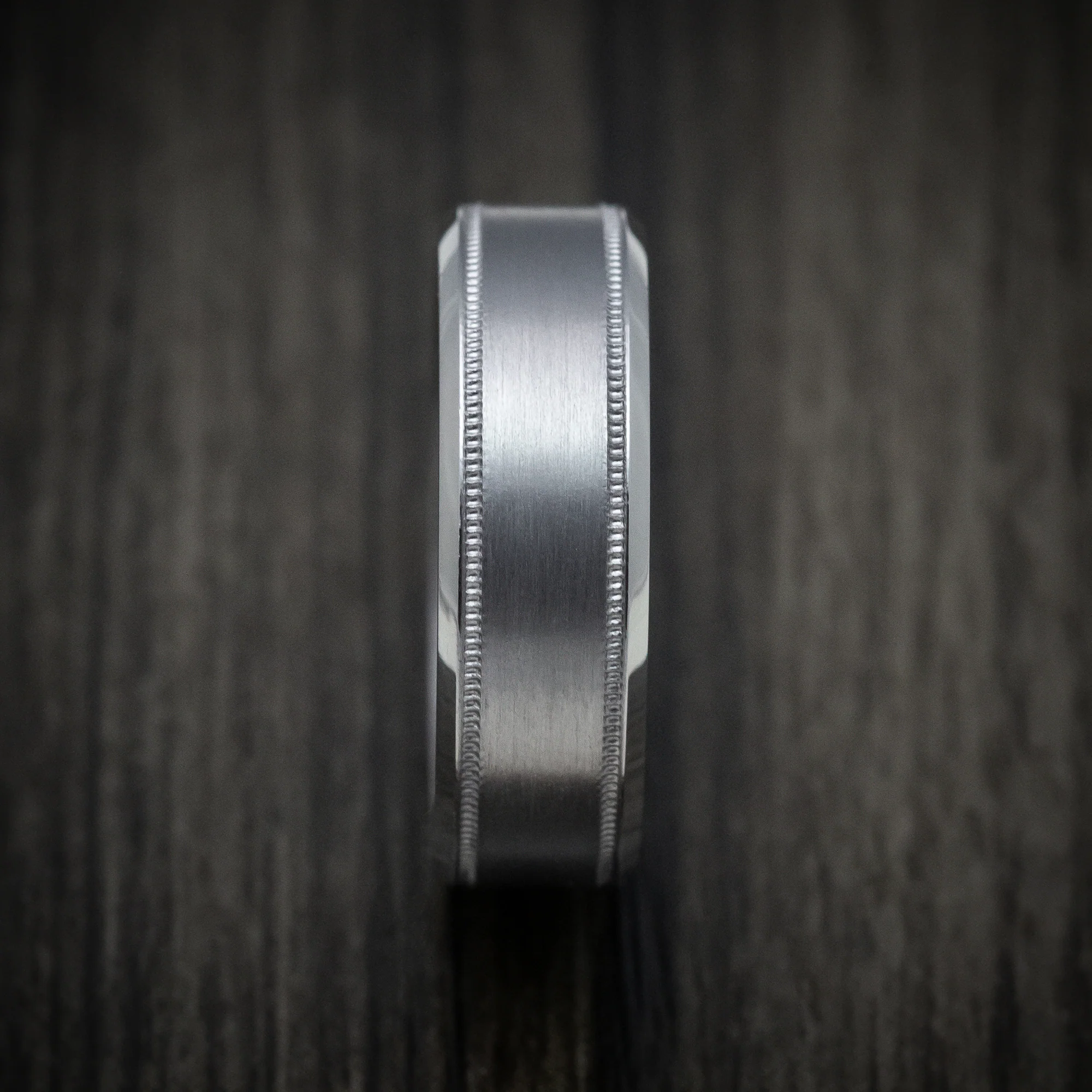 Tantalum Band with Millgrain and Satin Finish Custom Made Men's Ring - Image 3