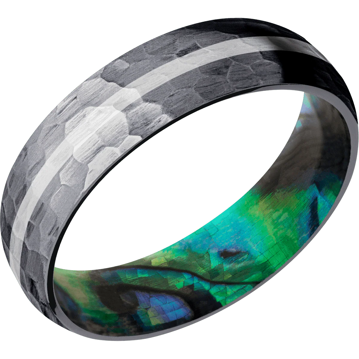 Tantalum + Hammer Finish + Abalone - Image 2