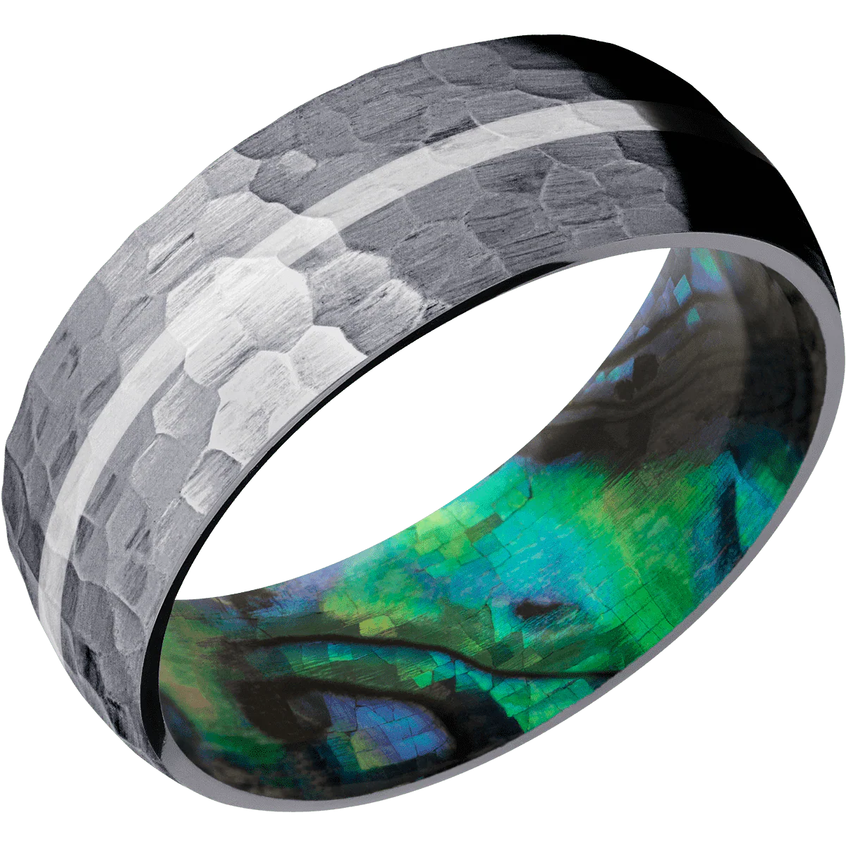 Tantalum + Hammer Finish + Abalone - Image 2