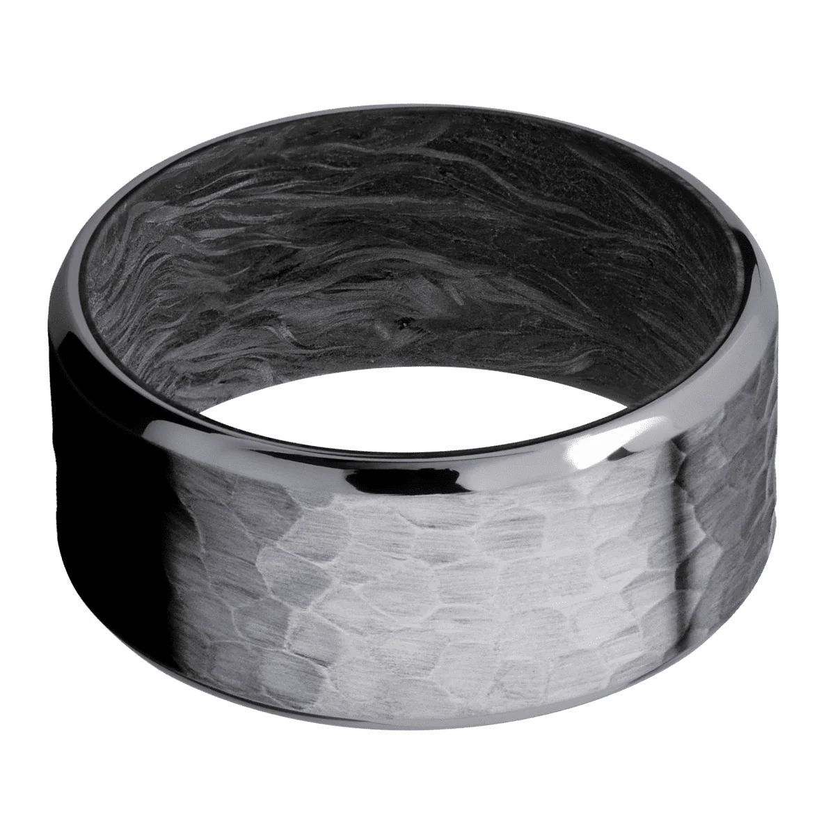 Tantalum + Hammer , Polish Finish + Forged Carbon Fiber - Image 3
