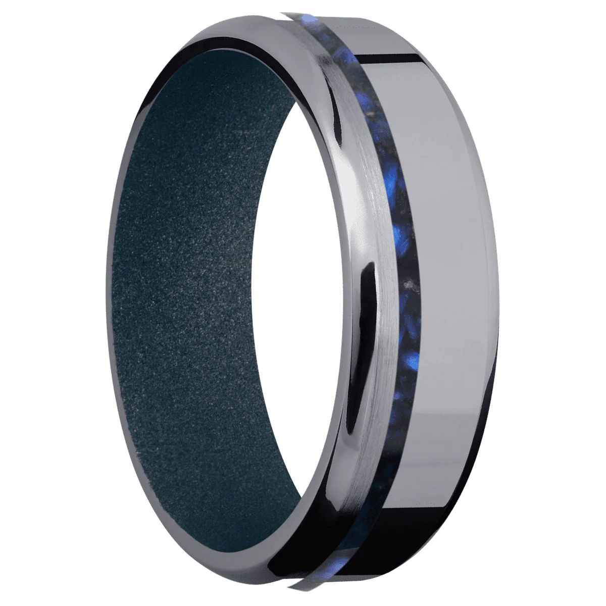 Tantalum + Polish , Satin Finish + Blue Titanium