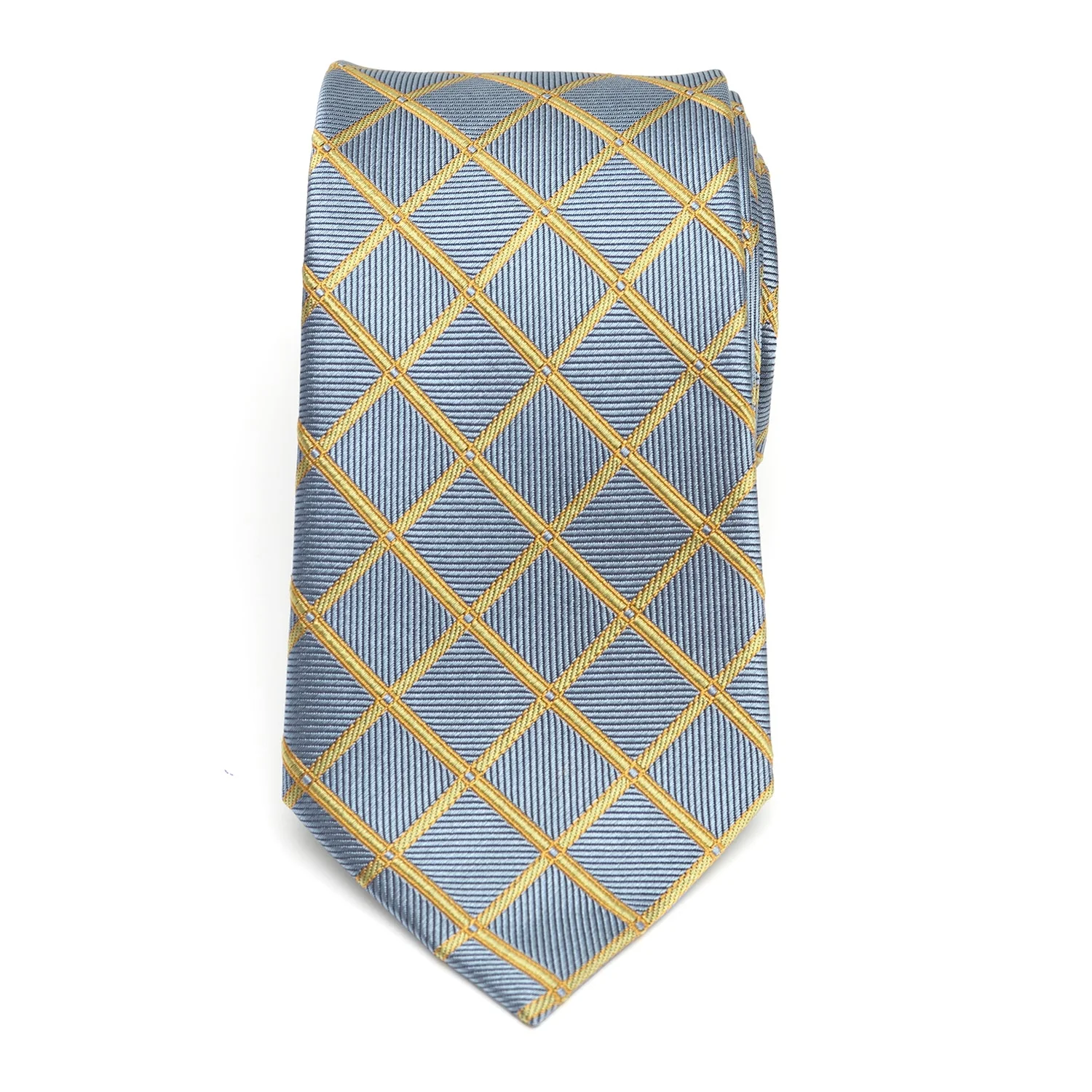 The Edward Tie (Gold Check Men's Tie) - Image 3