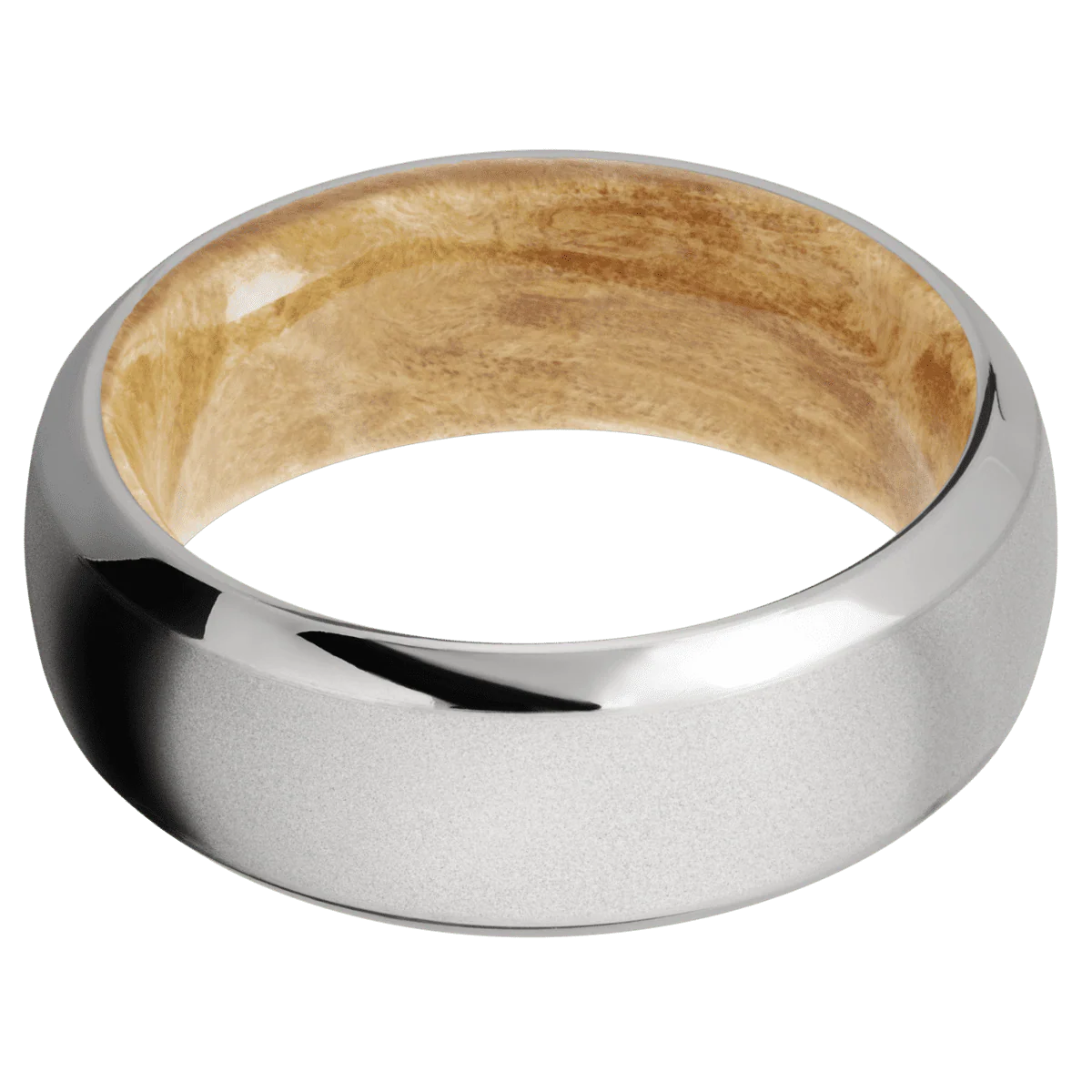 Titanium + Bead , Polish Finish + Boxelder Burl - Image 3