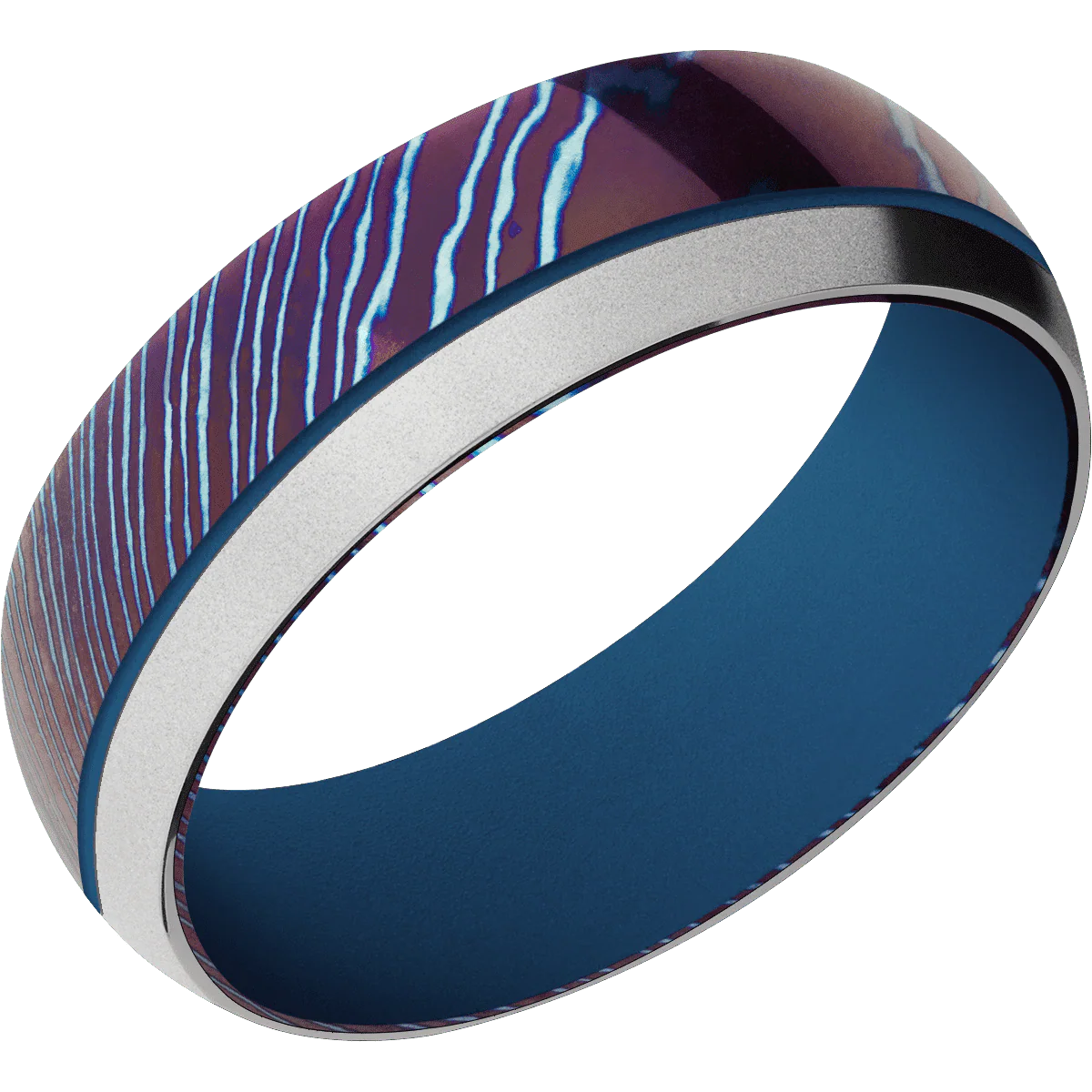 Titanium Damascus + Polish Finish + Ridgeway Blue - Image 2