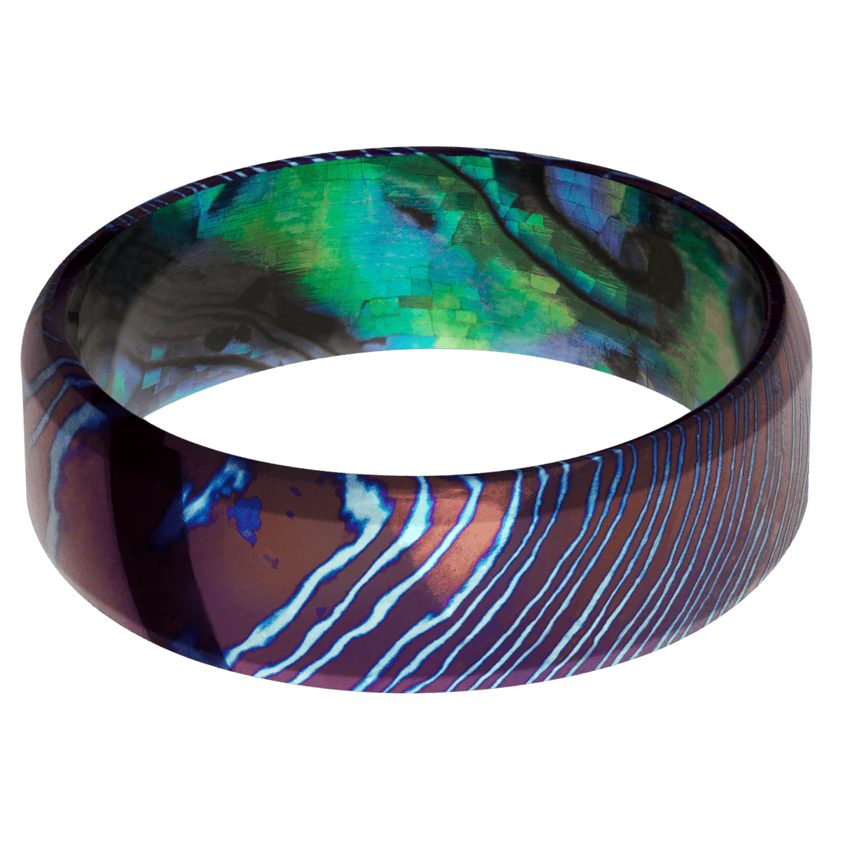 Titanium Damascus + Polish , Polish Finish + Abalone - Image 3