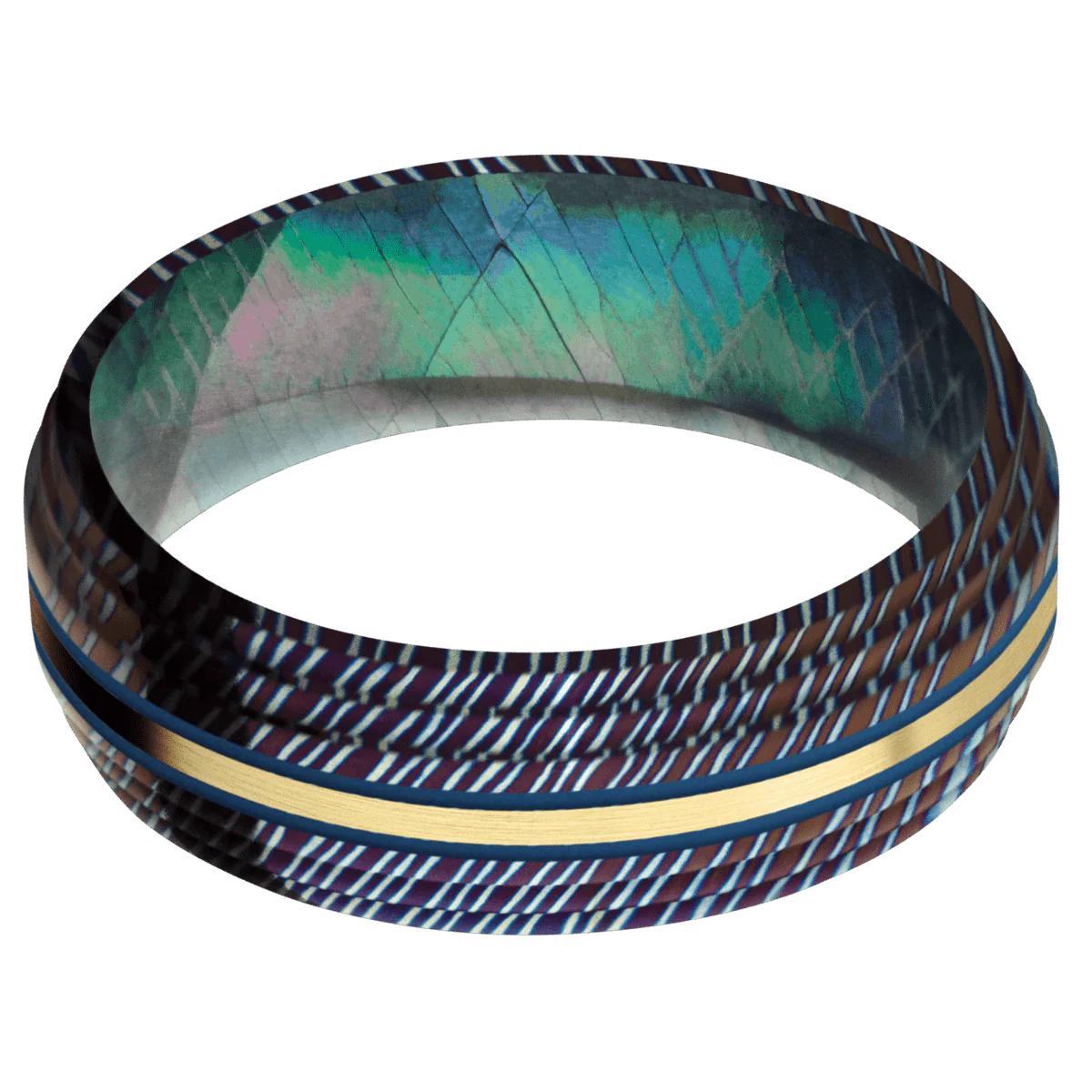 Titanium Damascus + Polish , Polish Finish + Black Mother of Pearl - Image 3