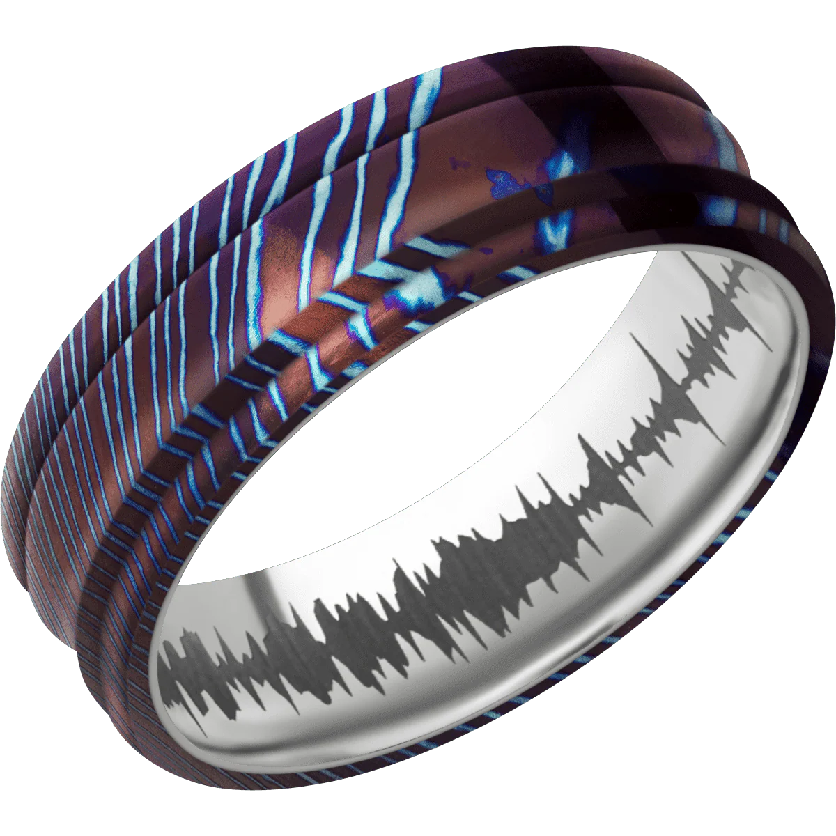 Titanium Damascus + Polish , Polish Finish + Titanium - Image 2
