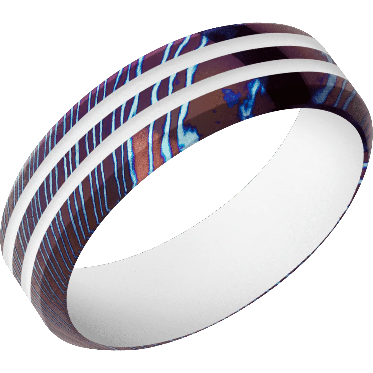 Titanium Damascus + Polish , Polish Finish + Your Color - Image 2