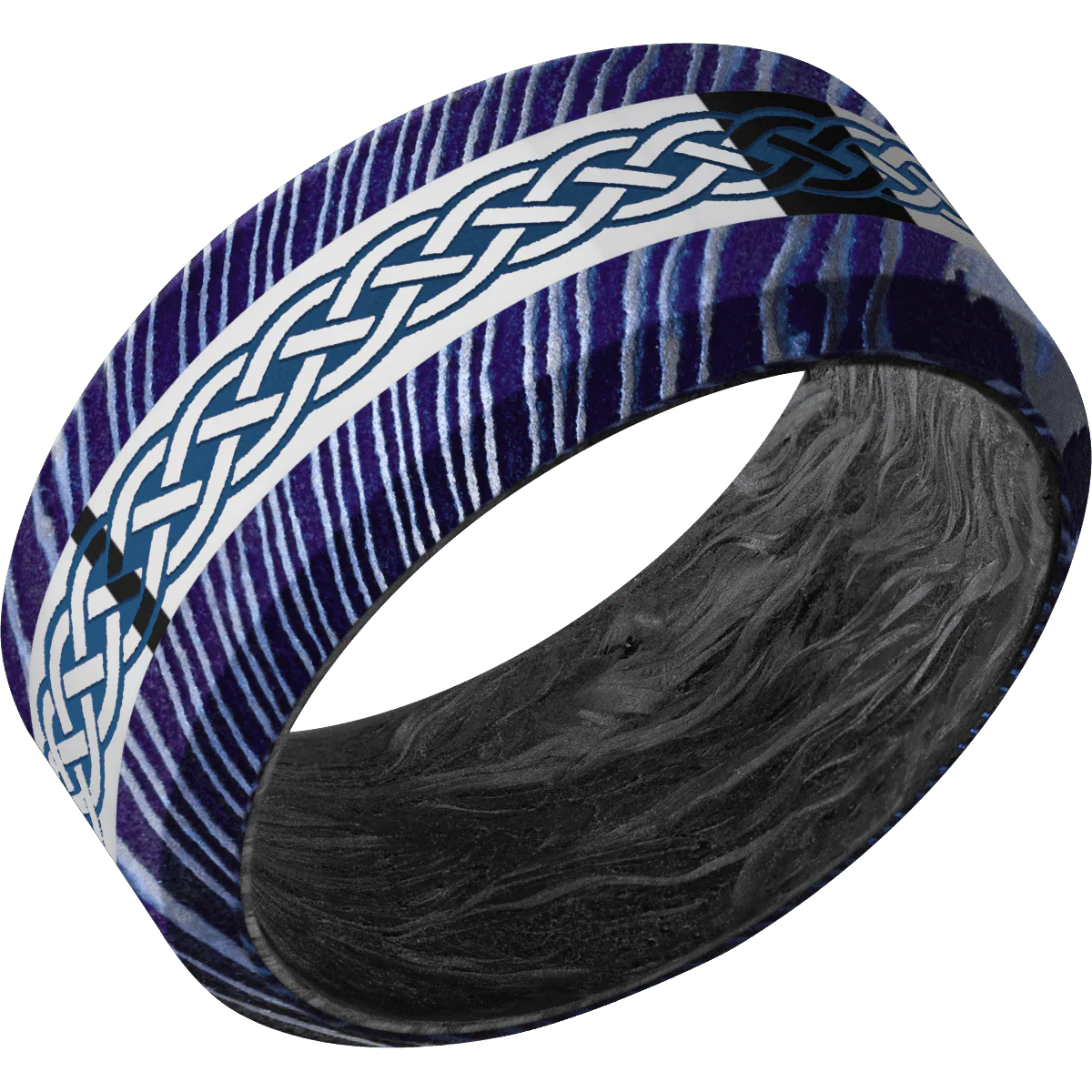 Titanium Damascus + Satinetched , Satinetched Finish + Forged Carbon Fiber - Image 2