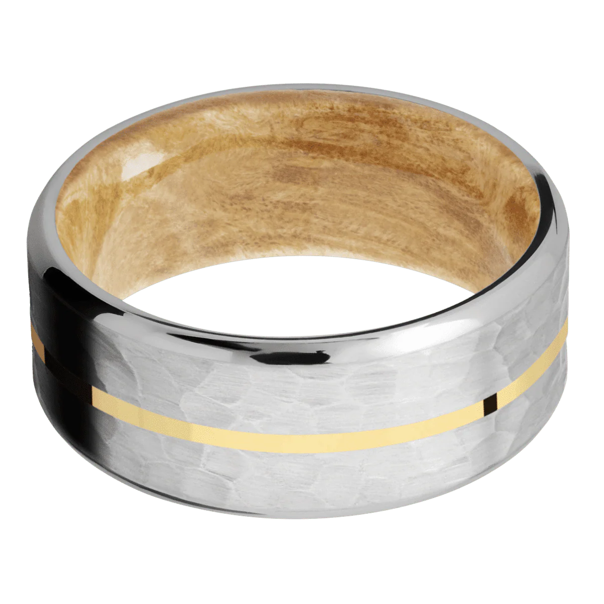 Titanium + Hammer , Polish Finish + Boxelder Burl - Image 3