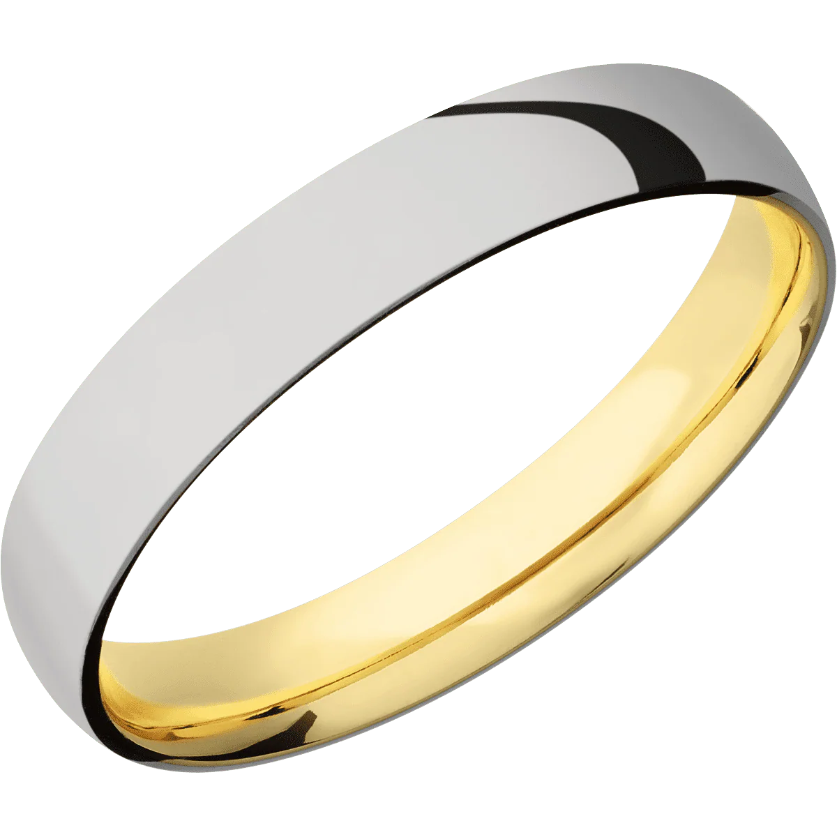 Titanium + Polish Finish + 14K Yellow Gold - Image 2