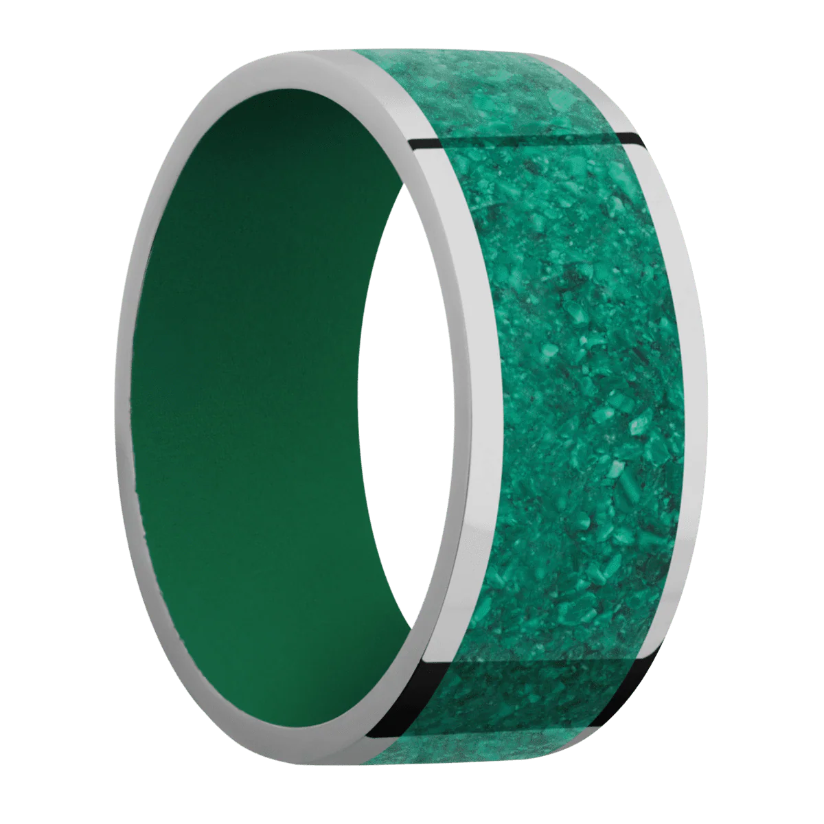 Titanium + Polish Finish + Green