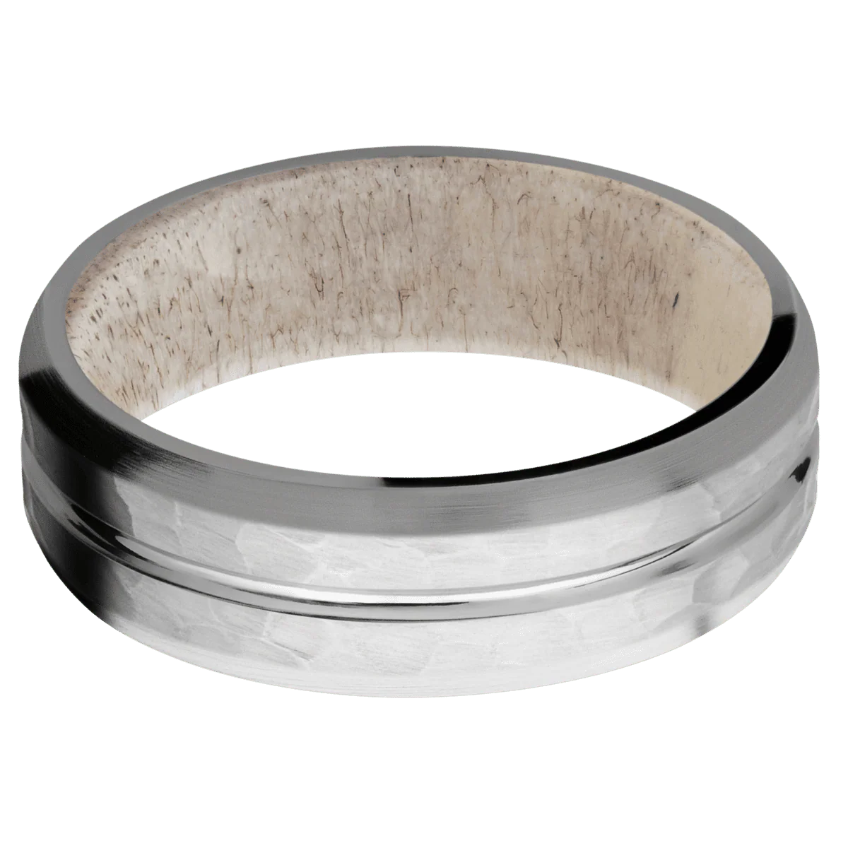 Titanium + Polish , Hammer Finish + Antler - Image 3