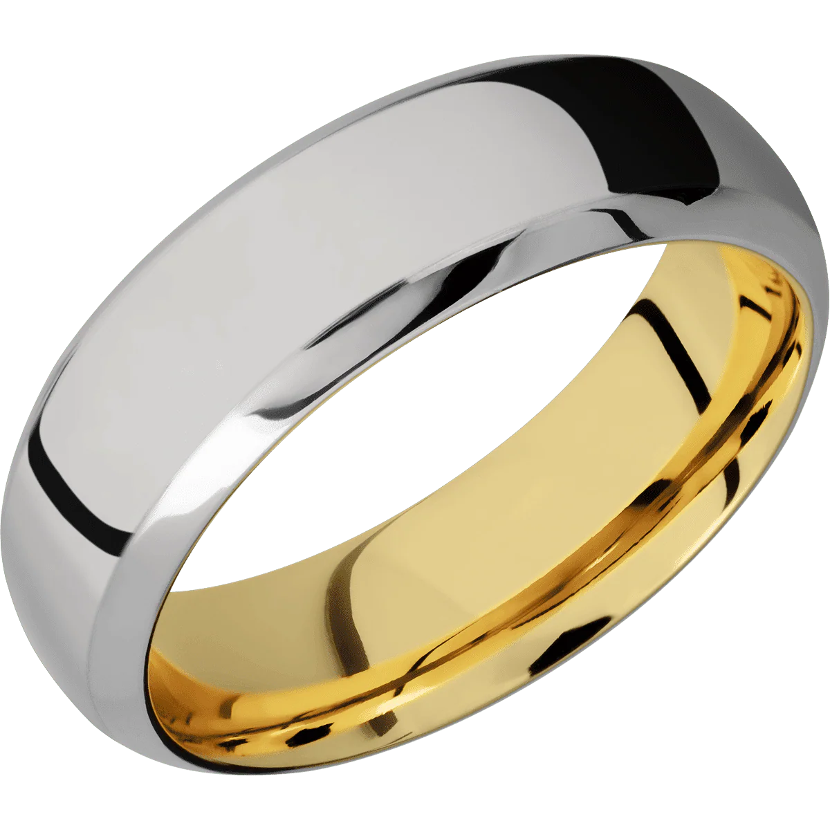 Titanium + Polish , Polish Finish + 14K Yellow Gold - Image 2