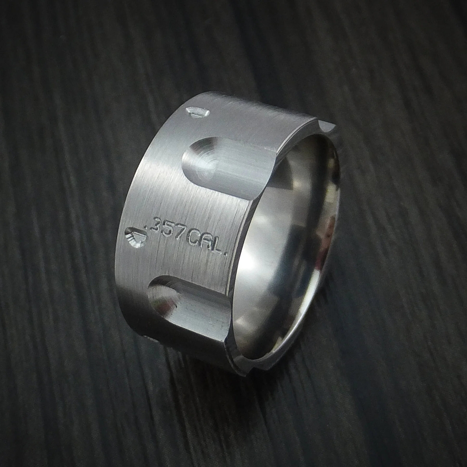 Titanium Revolver Men's Ring .357 Caliber Custom Made Band - Image 4