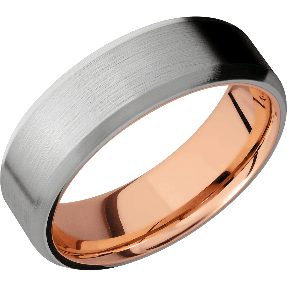 Titanium + Satin , Satin Finish + 14K Rose Gold - Image 2