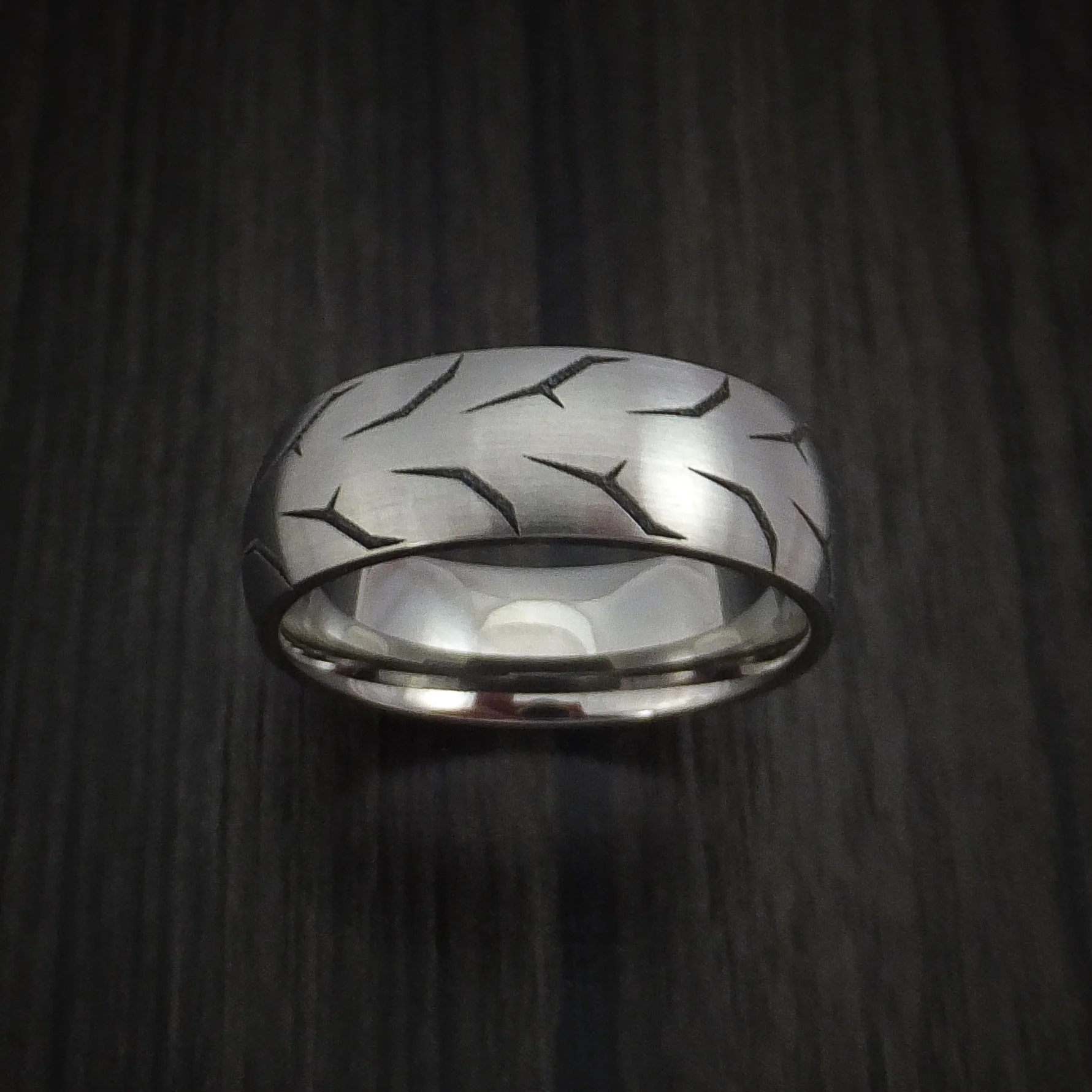 Titanium Tread Men's Ring Custom Made Tire Band - Image 2