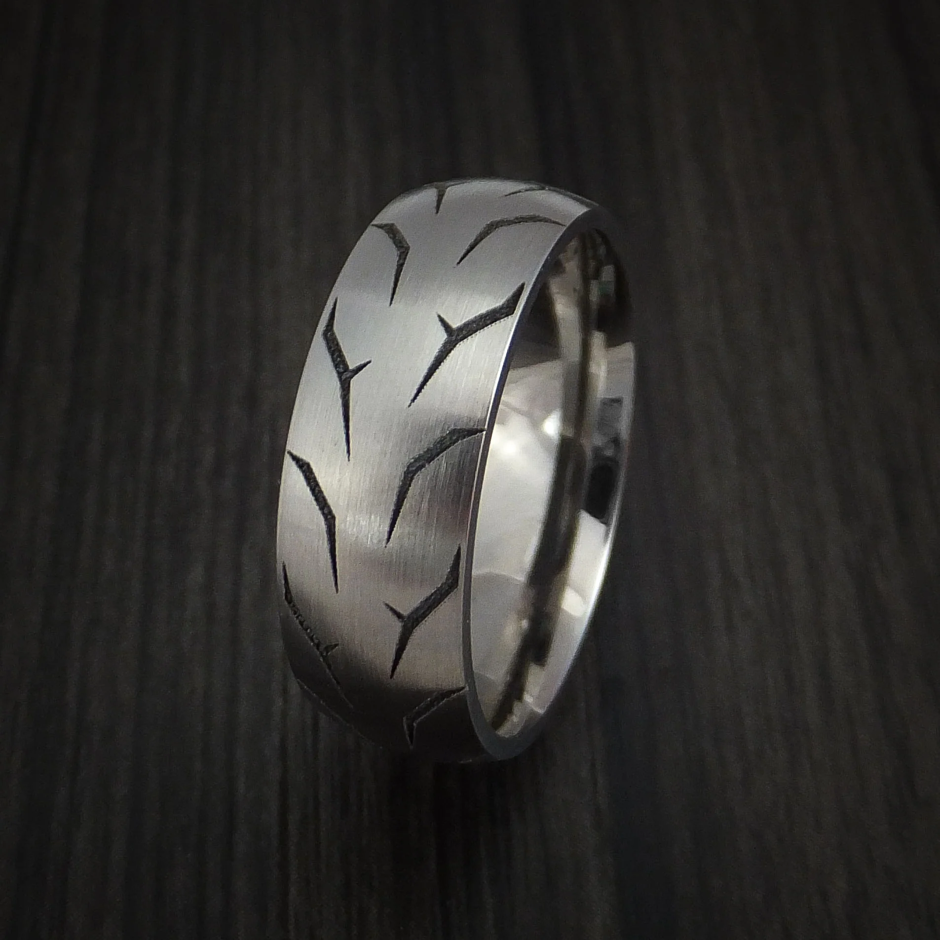 Titanium Tread Men's Ring Custom Made Tire Band - Image 4