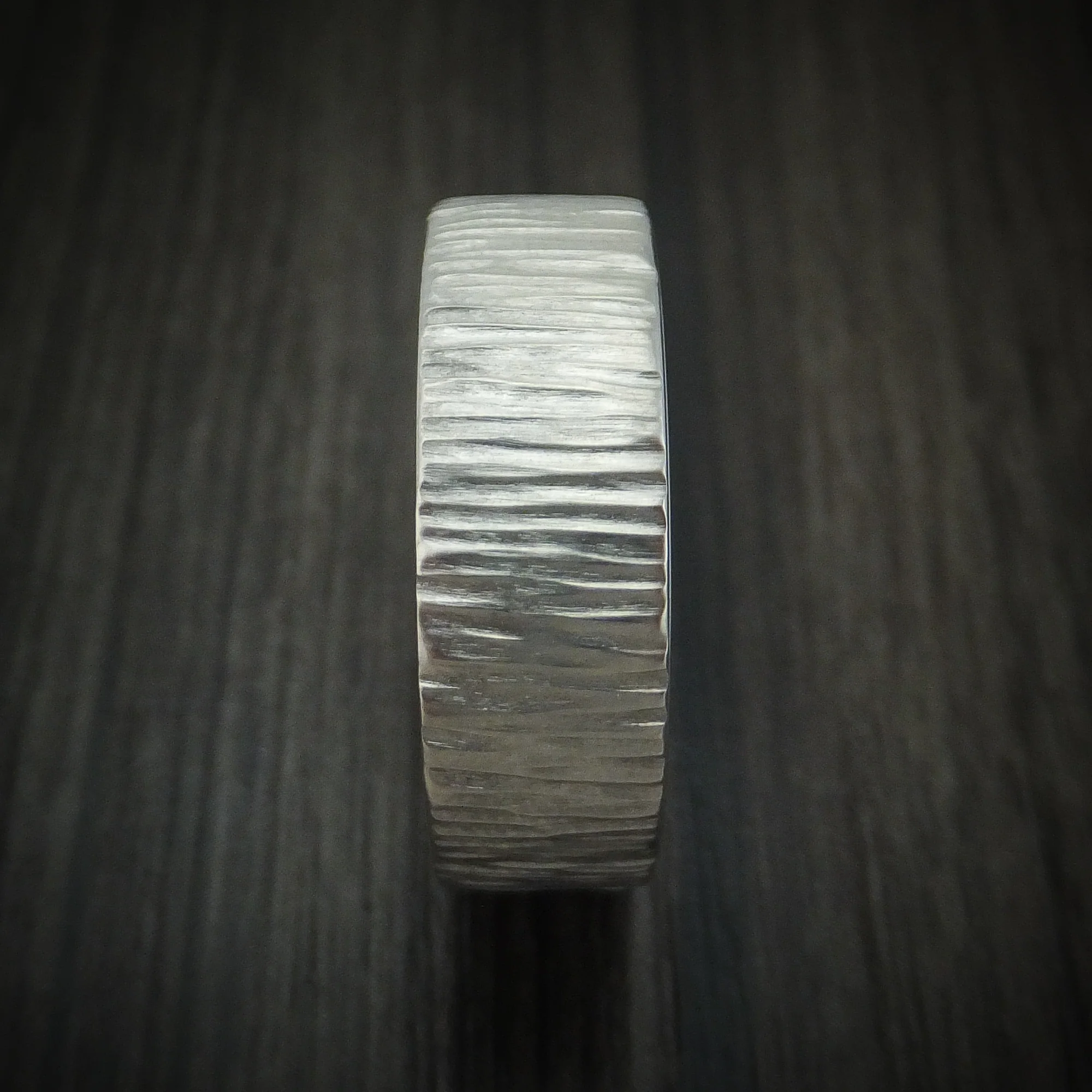 Titanium Tree Bark Finish Men's Ring Custom Made - Image 3