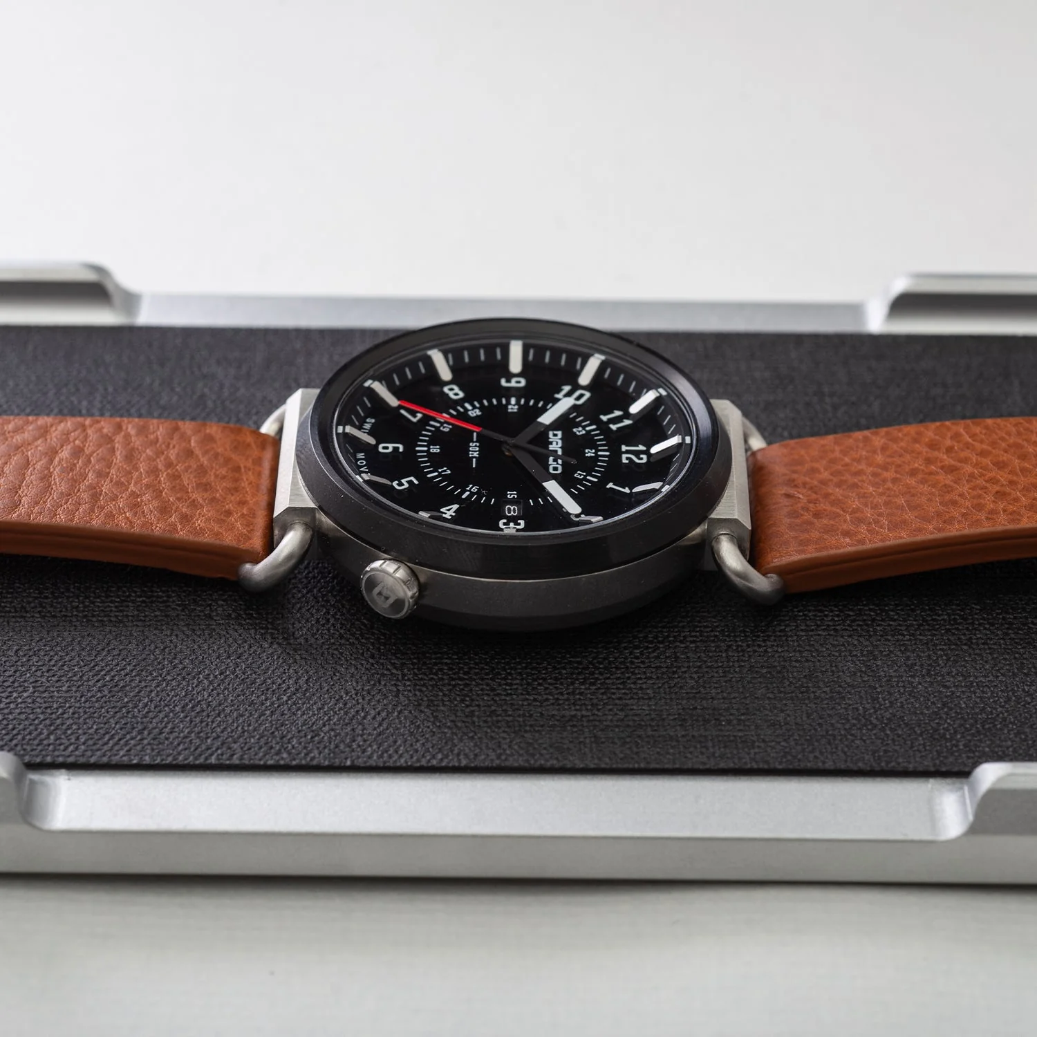 TK-01 - TREK WATCH WITH ITALIAN LEATHER STRAP - WHISKEY BROWN - Image 11
