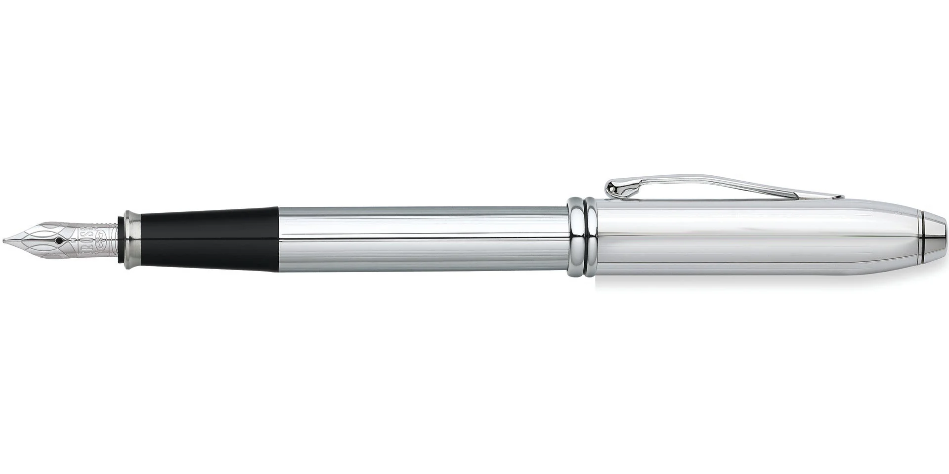 Townsend® Lustrous Chrome Stainless-Steel Fine Nib Fountain Pen - Image 4