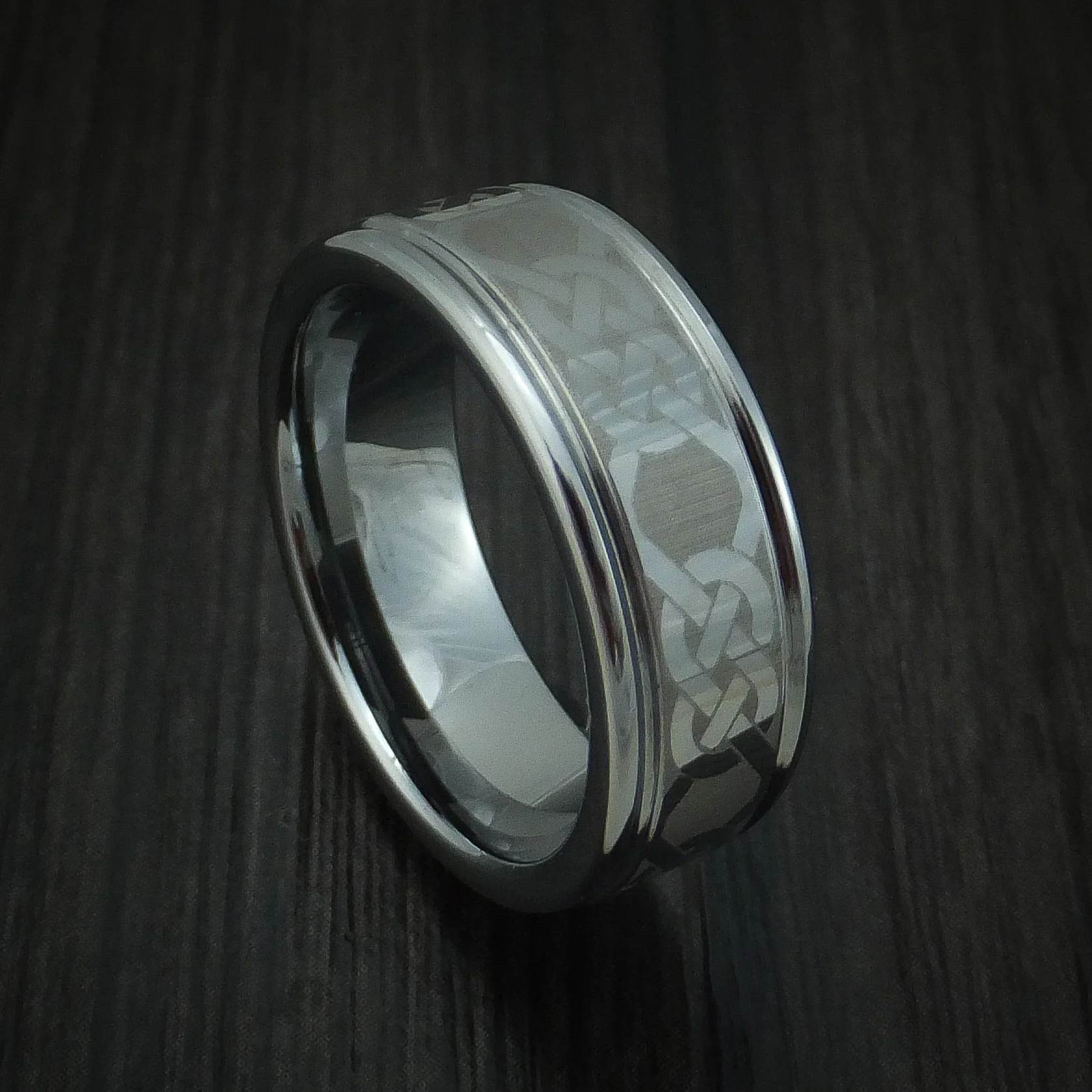 Tungsten Celtic Band Men's Ring