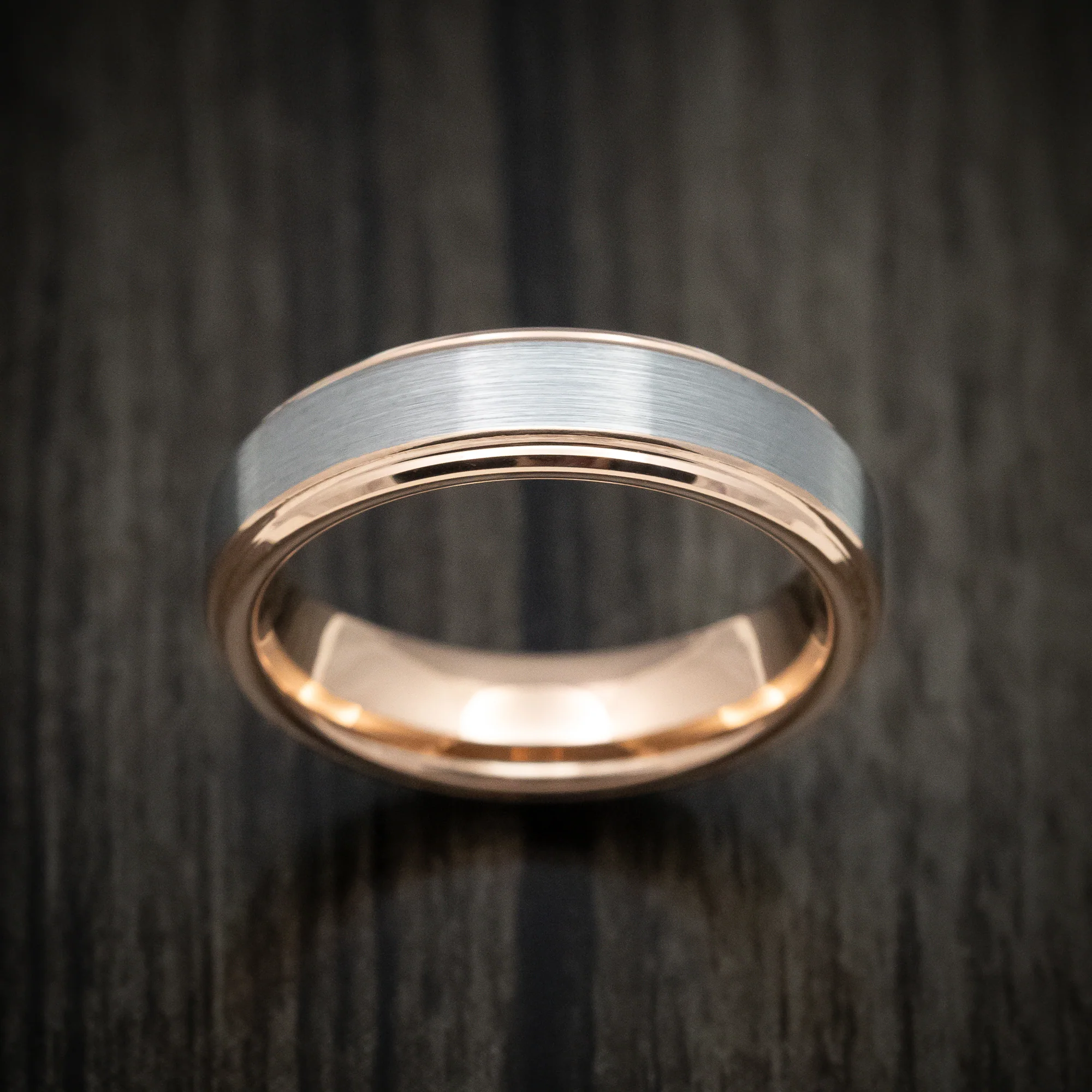 Tungsten Men's Ring with Golden Tungsten Sleeve Band - Image 2