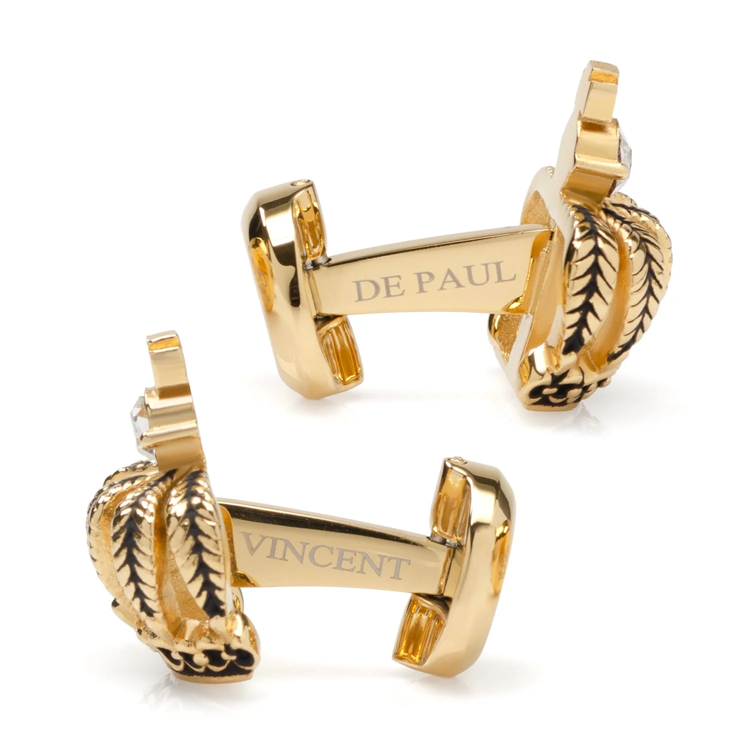 VDP 3D Crown Royal Gold Stainless Cufflinks - Image 4