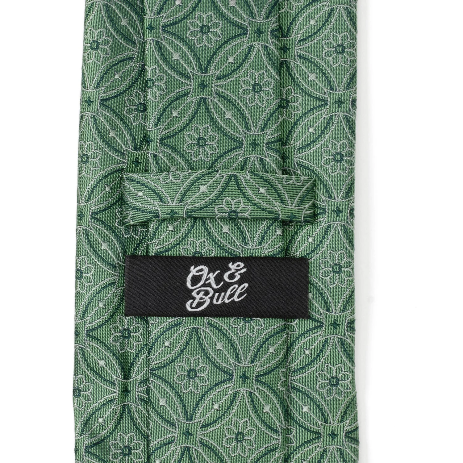 Watercress Green Tiled Men's Tie - Image 5