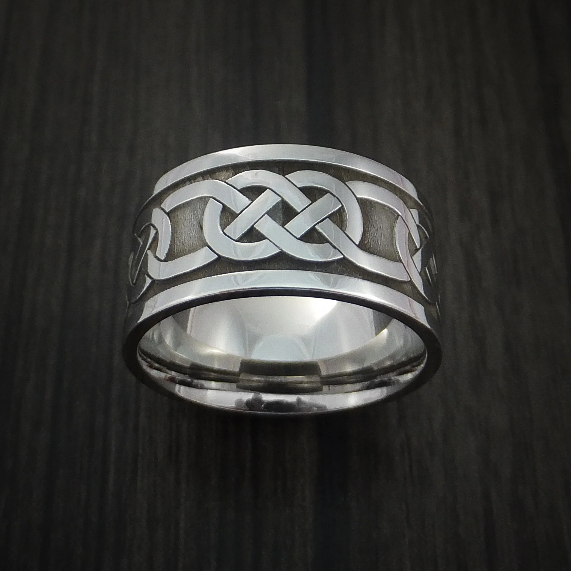 Wide Inconel Claddagh Celtic Knot Men's Ring Custom Made Band - Image 5