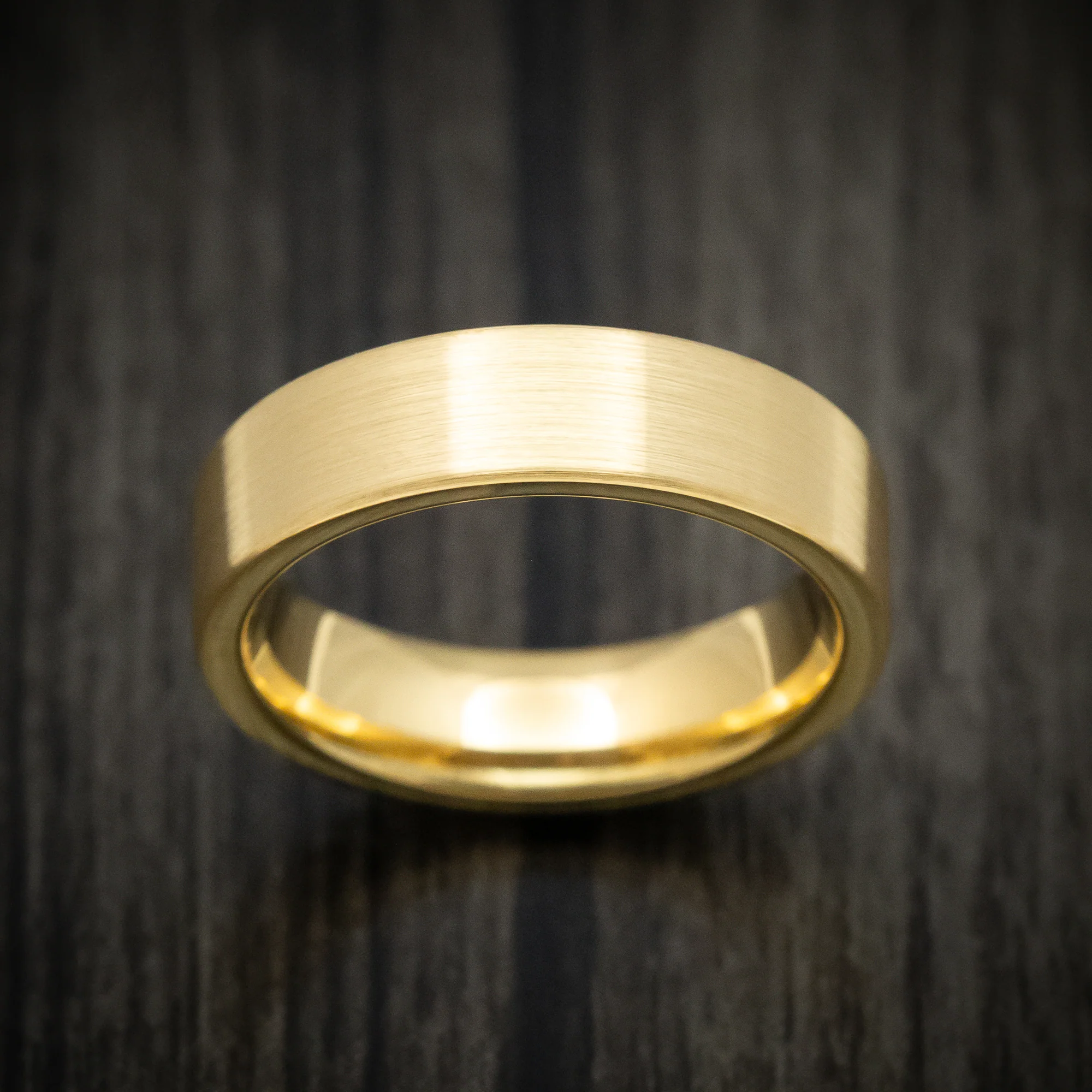 Golden Tungsten Men's Ring with Satin Finish - Image 2