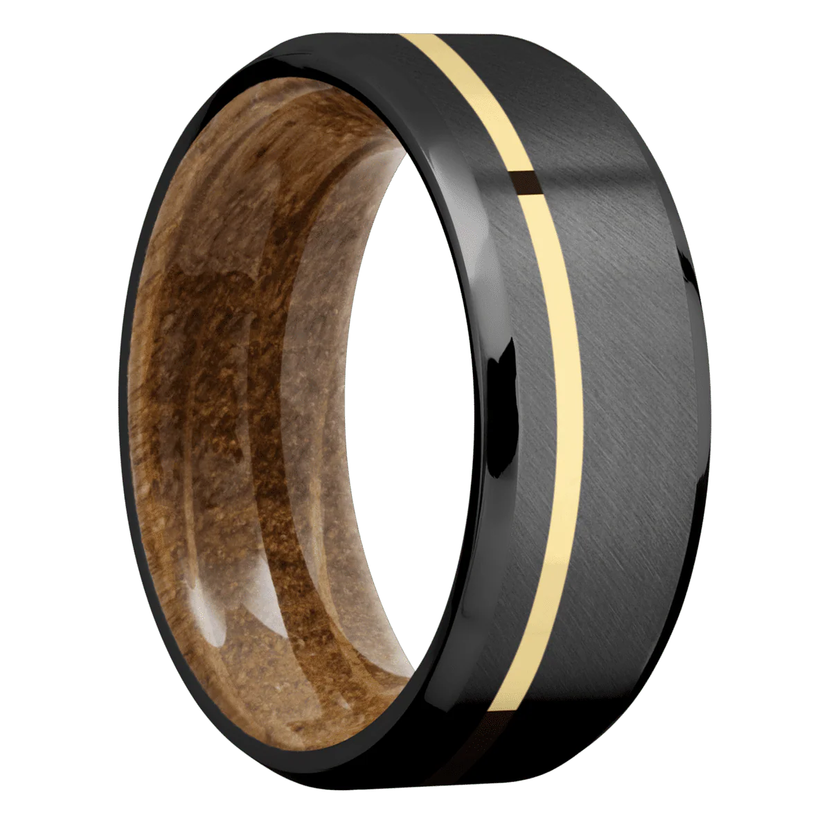 Zirconium + Anglesatin , Polish Finish + Whiskey Barrel