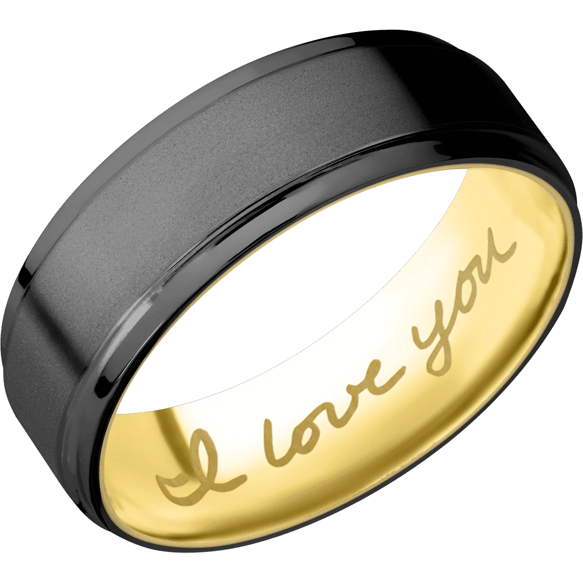 Zirconium + Bead , Polish Finish + 10K Yellow Gold - Image 2