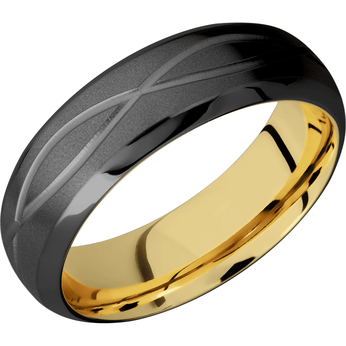 Zirconium + Bead , Polish Finish + 10K Yellow Gold - Image 2