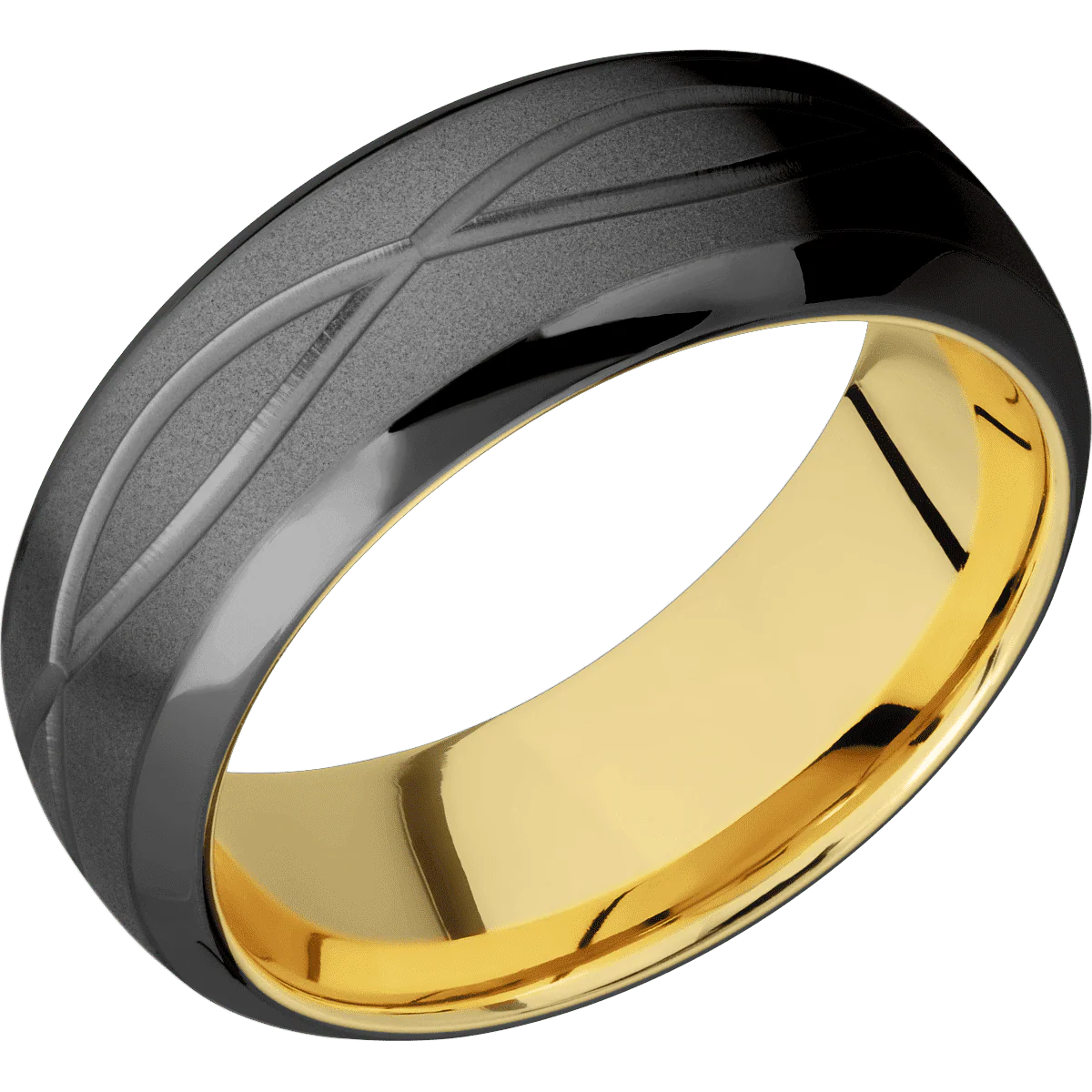 Zirconium + Bead , Polish Finish + 10K Yellow Gold - Image 2