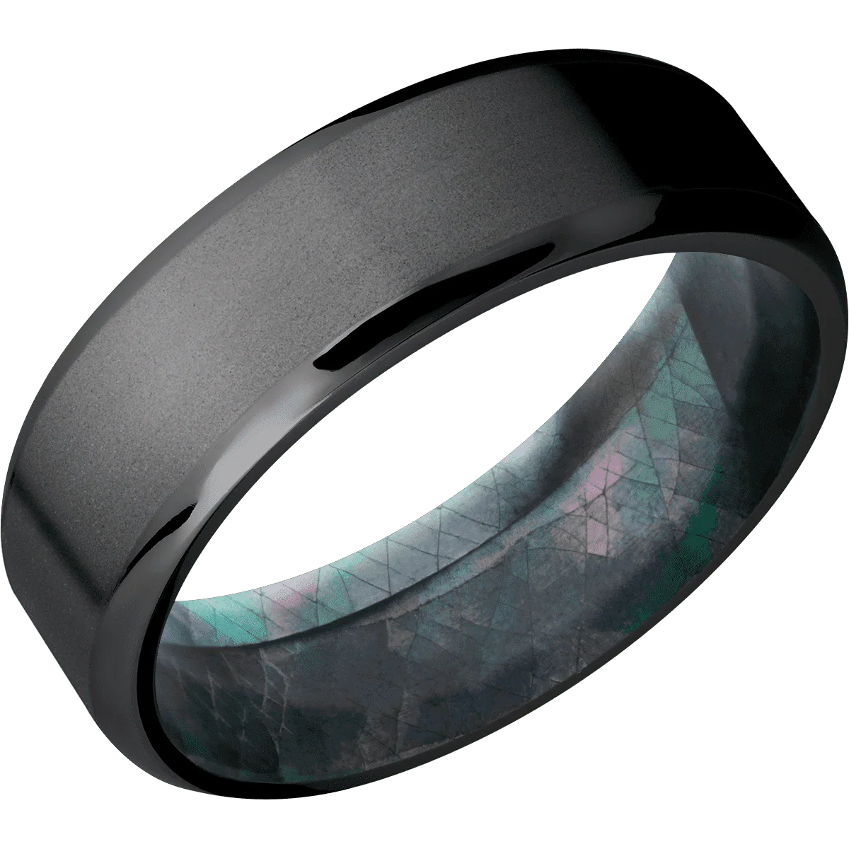 Zirconium + Bead , Polish Finish + Black Mother of Pearl - Image 2