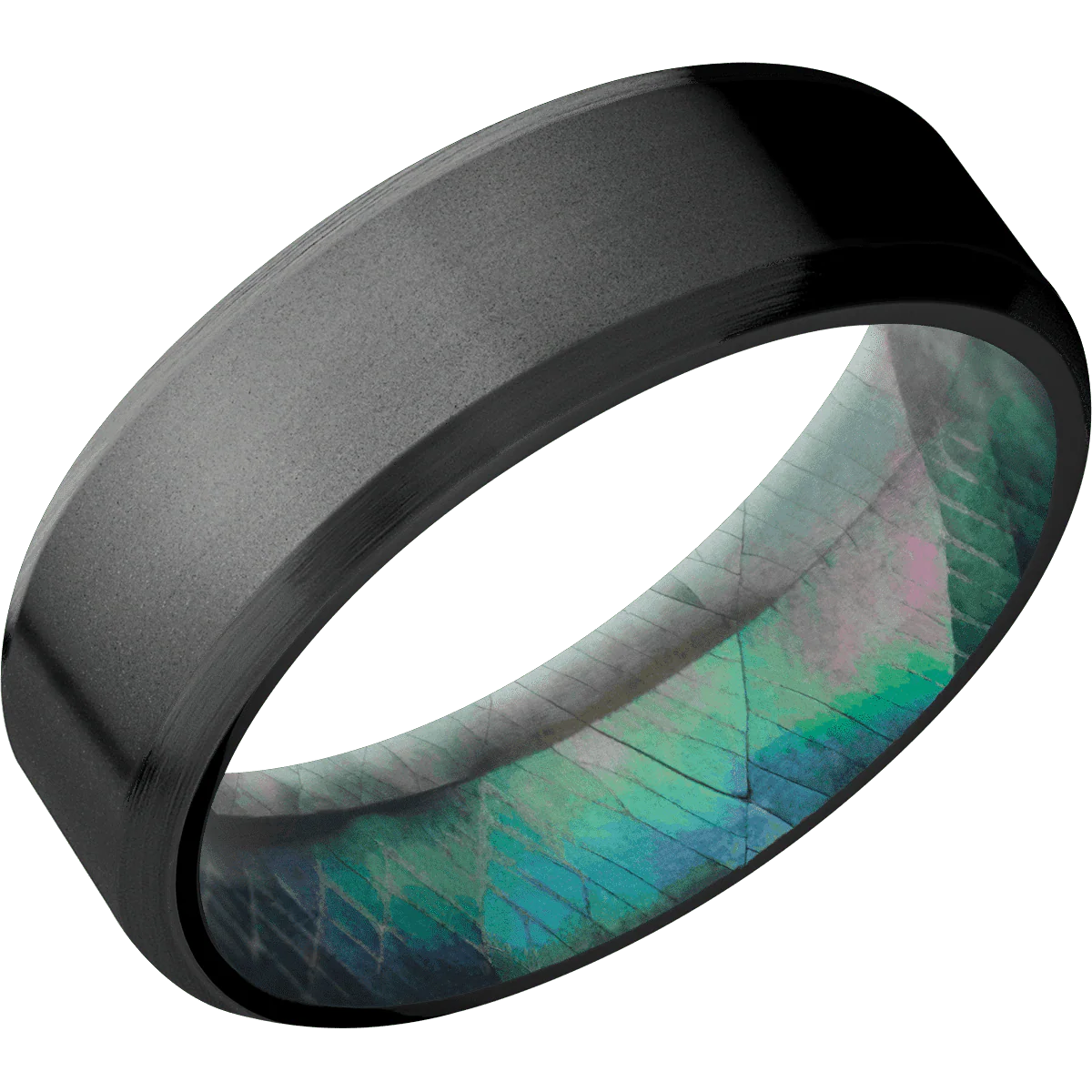 Zirconium + Bead , Satin Finish + Black Mother of Pearl - Image 2