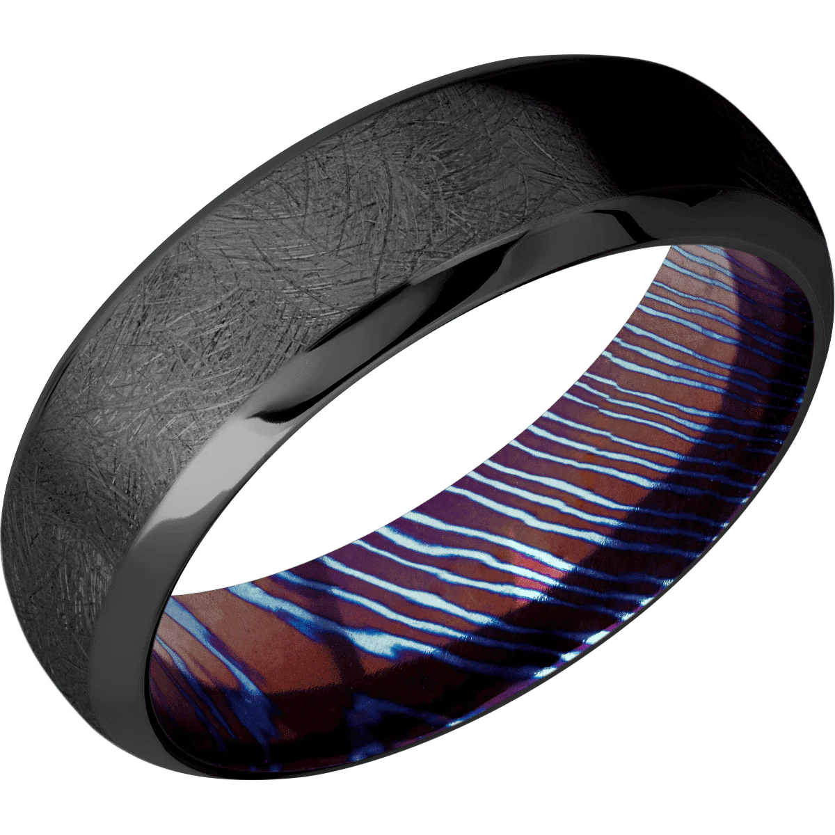 Zirconium + Distressed , Polish Finish + Titanium Damascus - Image 2