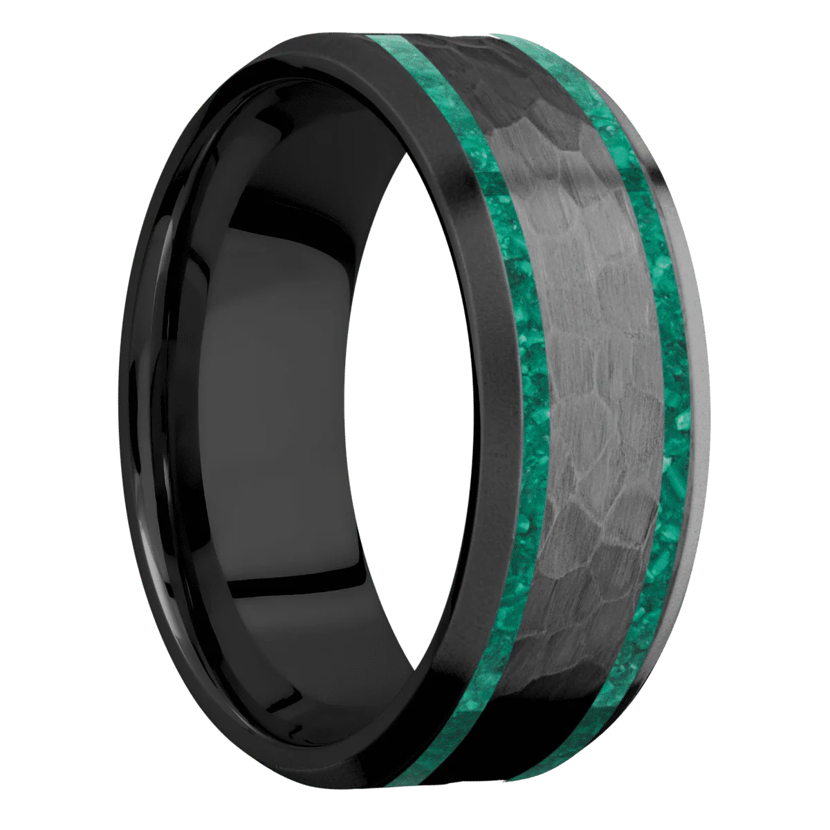 Zirconium + Hammer , Bead Finish