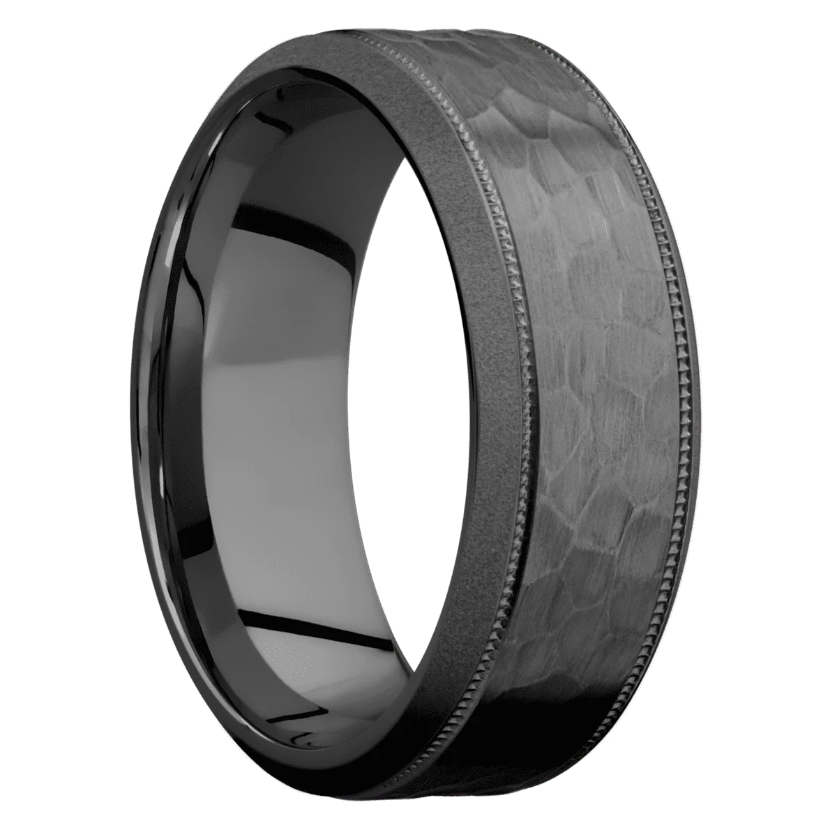 Zirconium + Hammer , Bead Finish