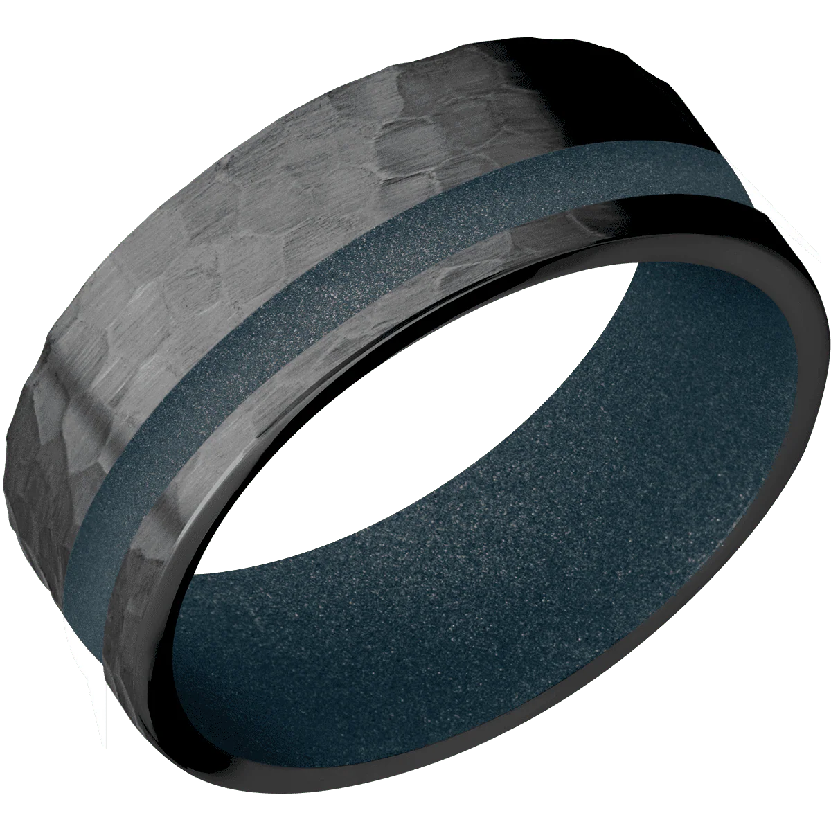 Zirconium + Hammer , Hammer Finish + Blue Titanium - Image 2