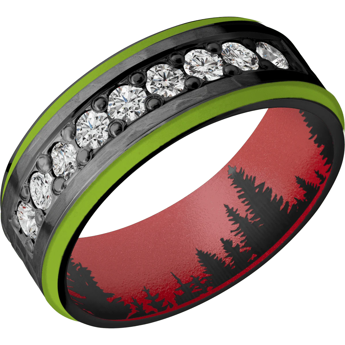 Zirconium + Hammer , Polish Finish + Habanero Red - Image 2