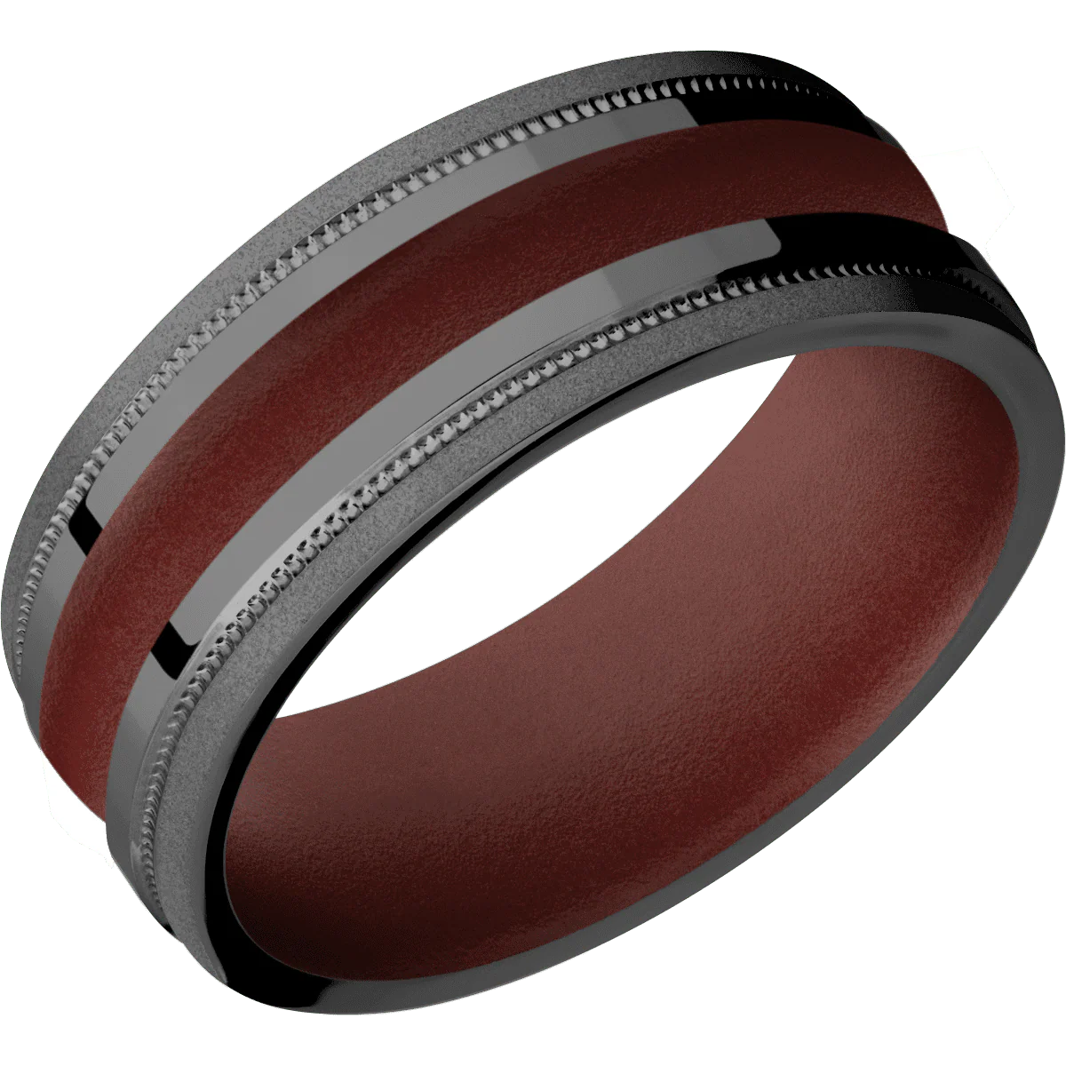 Zirconium + Polish , Bead Finish + Crimson - Image 2