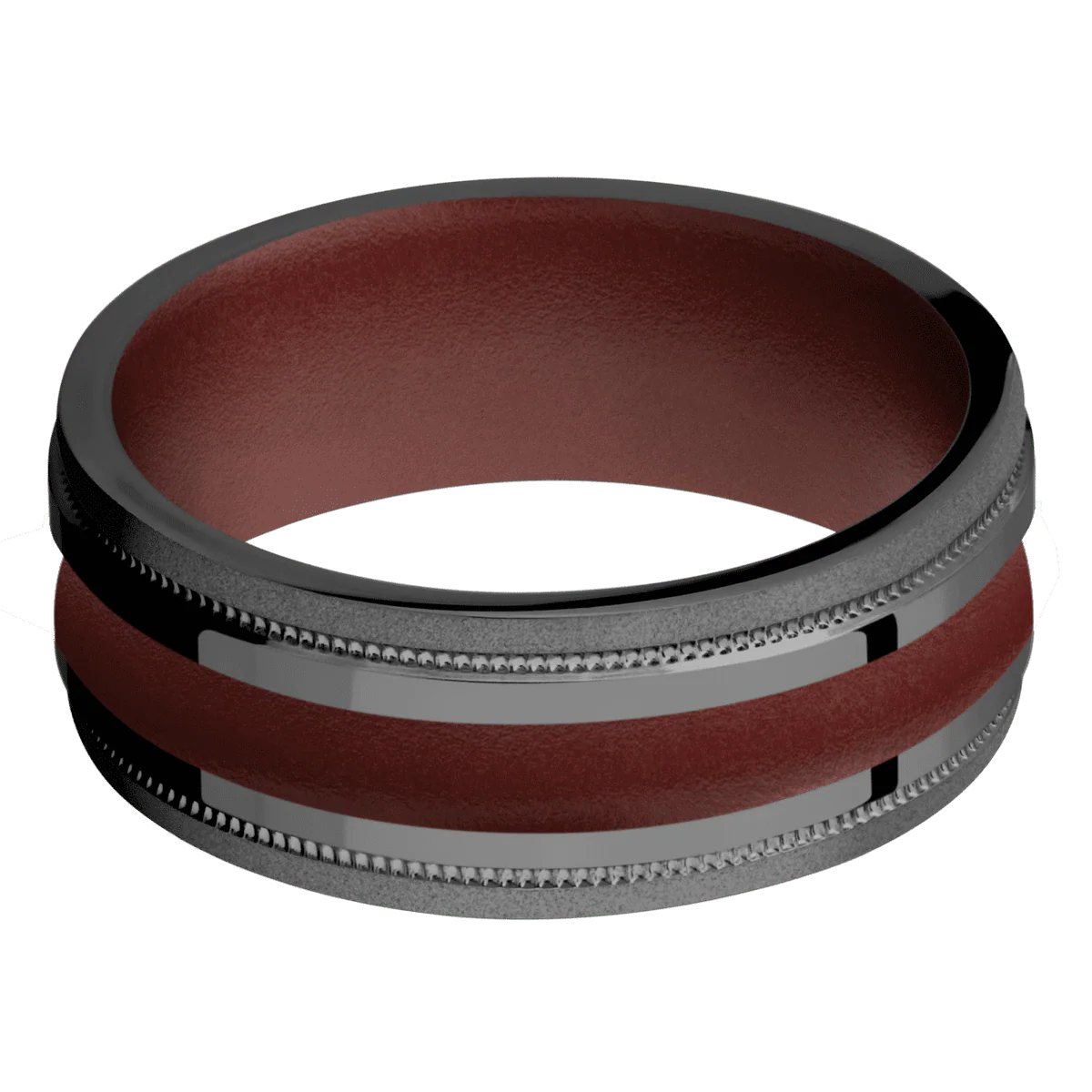 Zirconium + Polish , Bead Finish + Crimson - Image 3