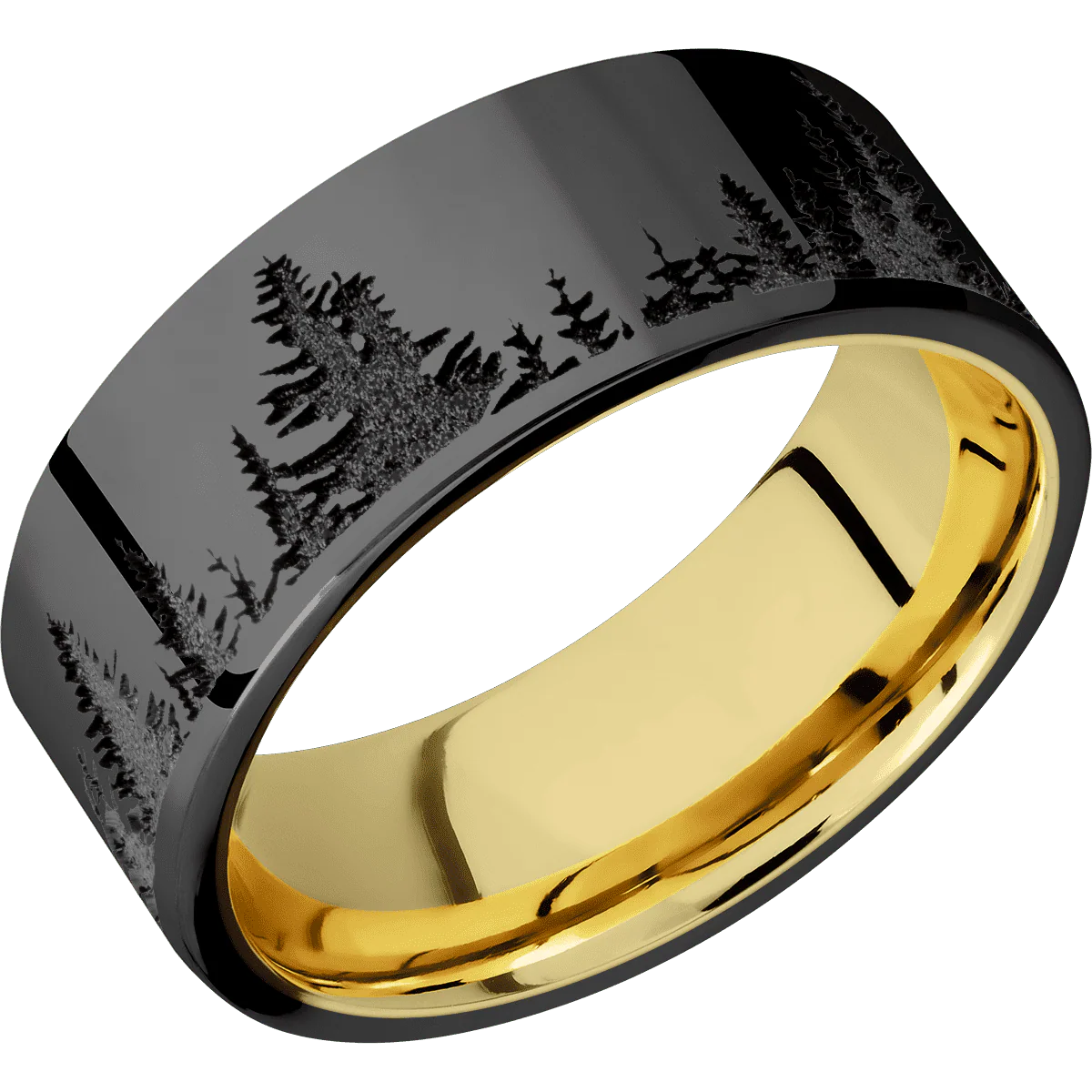 Zirconium + Polish Finish + 18K Yellow Gold - Image 2