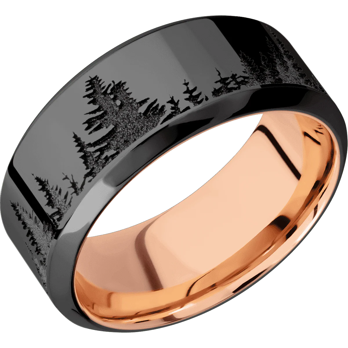 Zirconium + Polish , Polish Finish + 14K Rose Gold - Image 2