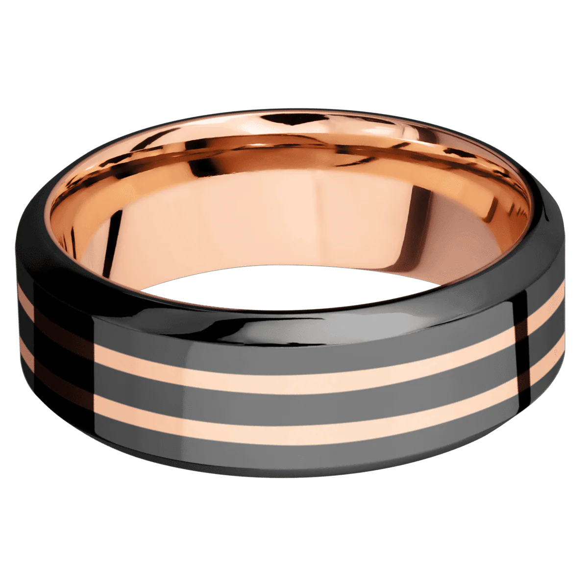 Zirconium + Polish , Polish Finish + 14K Rose Gold - Image 3