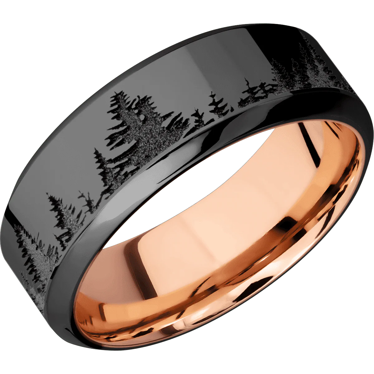 Zirconium + Polish , Polish Finish + 14K Rose Gold - Image 2