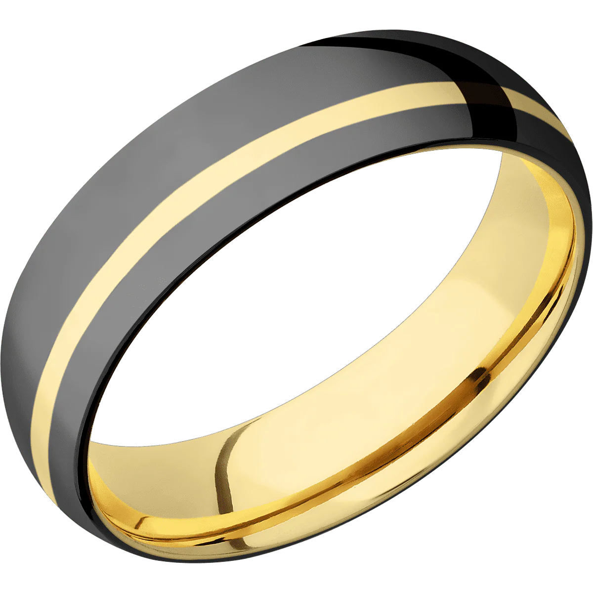 Zirconium + Polish , Polish Finish + 14K Yellow Gold - Image 2