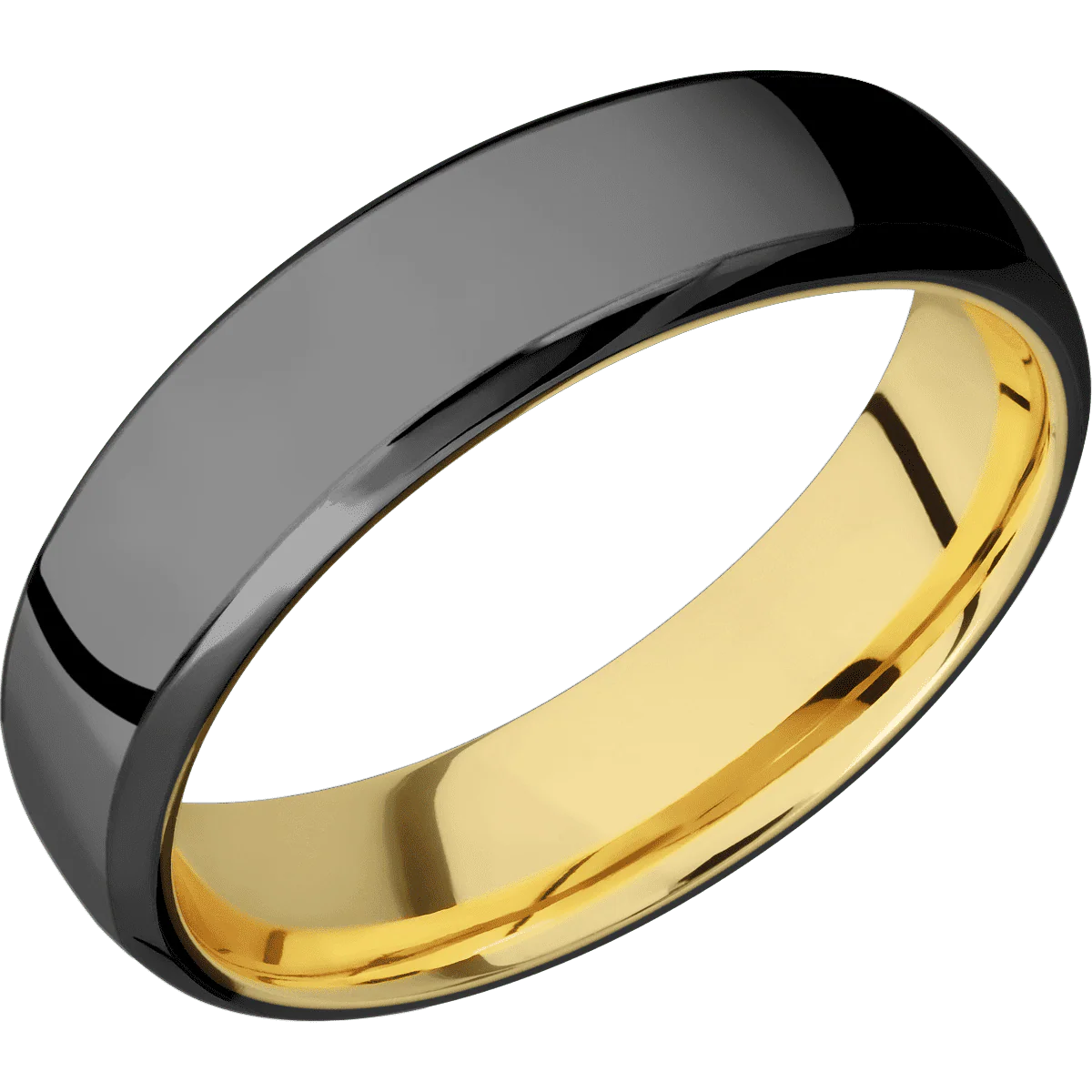 Zirconium + Polish , Polish Finish + 14K Yellow Gold - Image 2